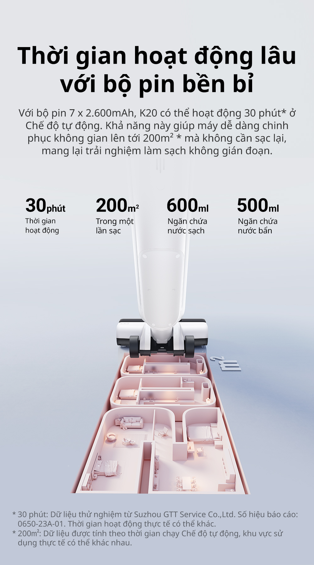 Mô tả Máy hút bụi lau nhà khô và ướt đa năng Mova K20/K20 Pro | Không dây | Lực hút 7000Pa- Hàng chính hãng - Bảo hành 12 thán - 4