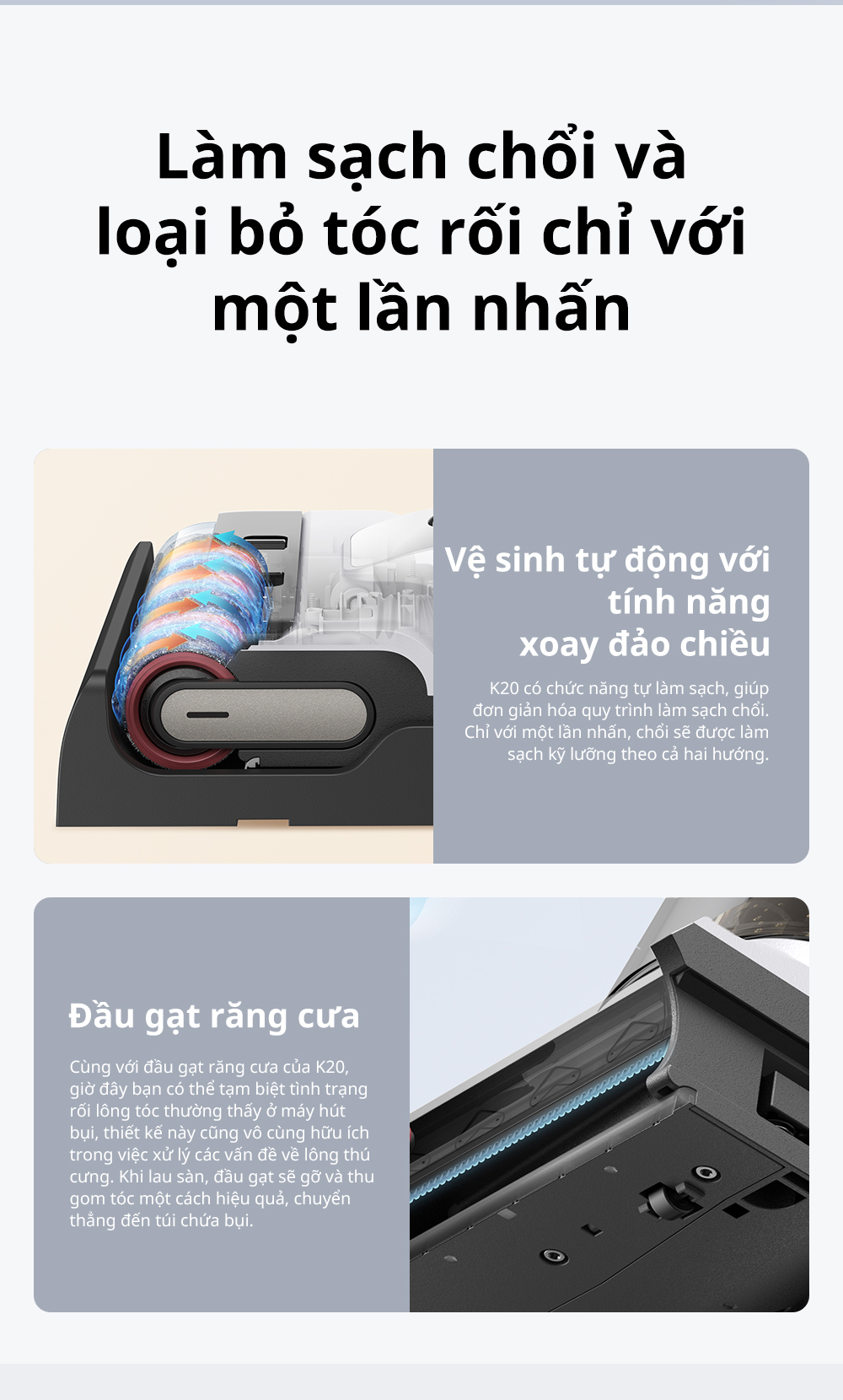 Mô tả Máy hút bụi lau nhà khô và ướt đa năng Mova K20/K20 Pro | Không dây | Lực hút 7000Pa- Hàng chính hãng - Bảo hành 12 thán - 5
