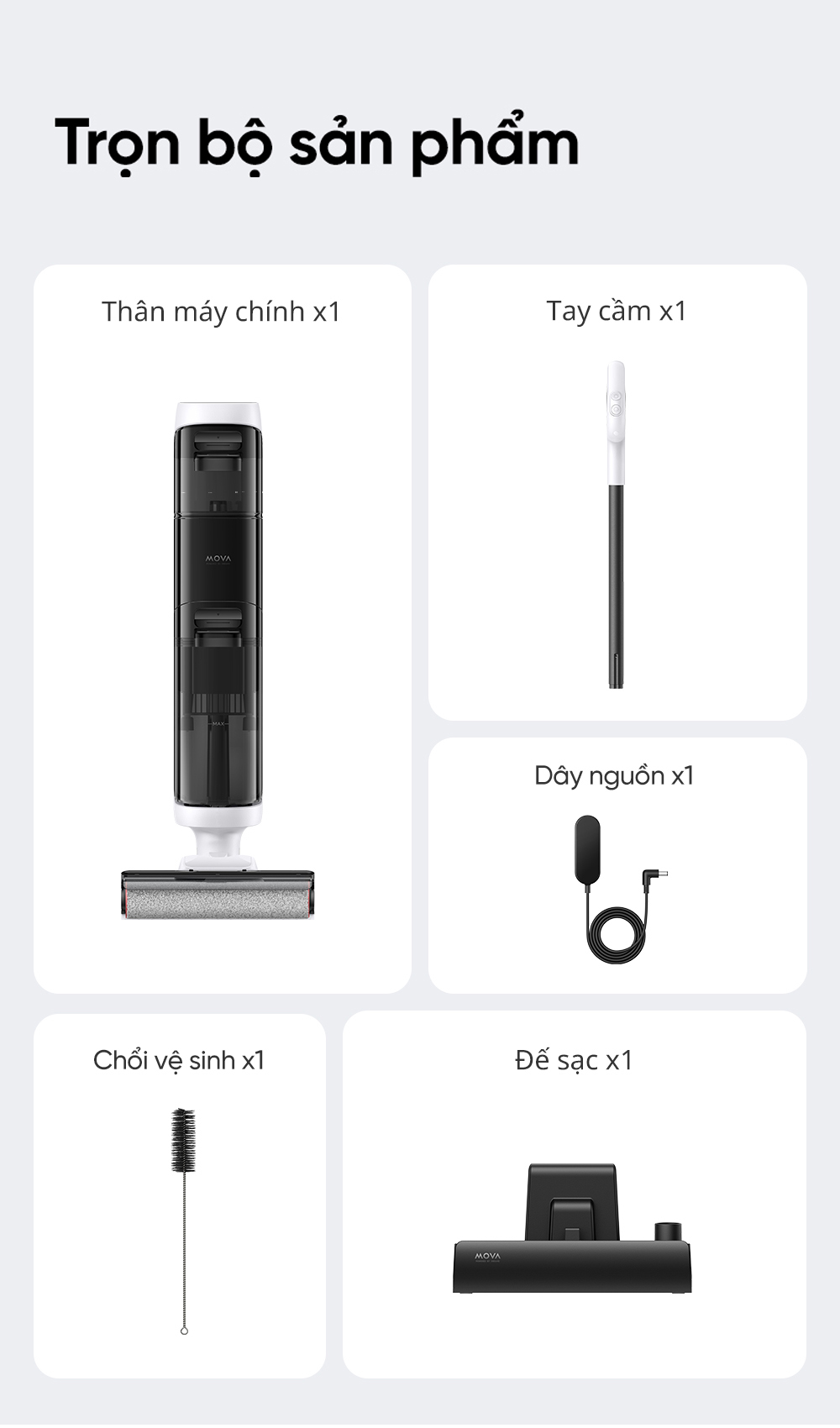 Mô tả Máy hút bụi lau nhà khô và ướt đa năng Mova K20/K20 Pro | Không dây | Lực hút 7000Pa- Hàng chính hãng - Bảo hành 12 thán - 9