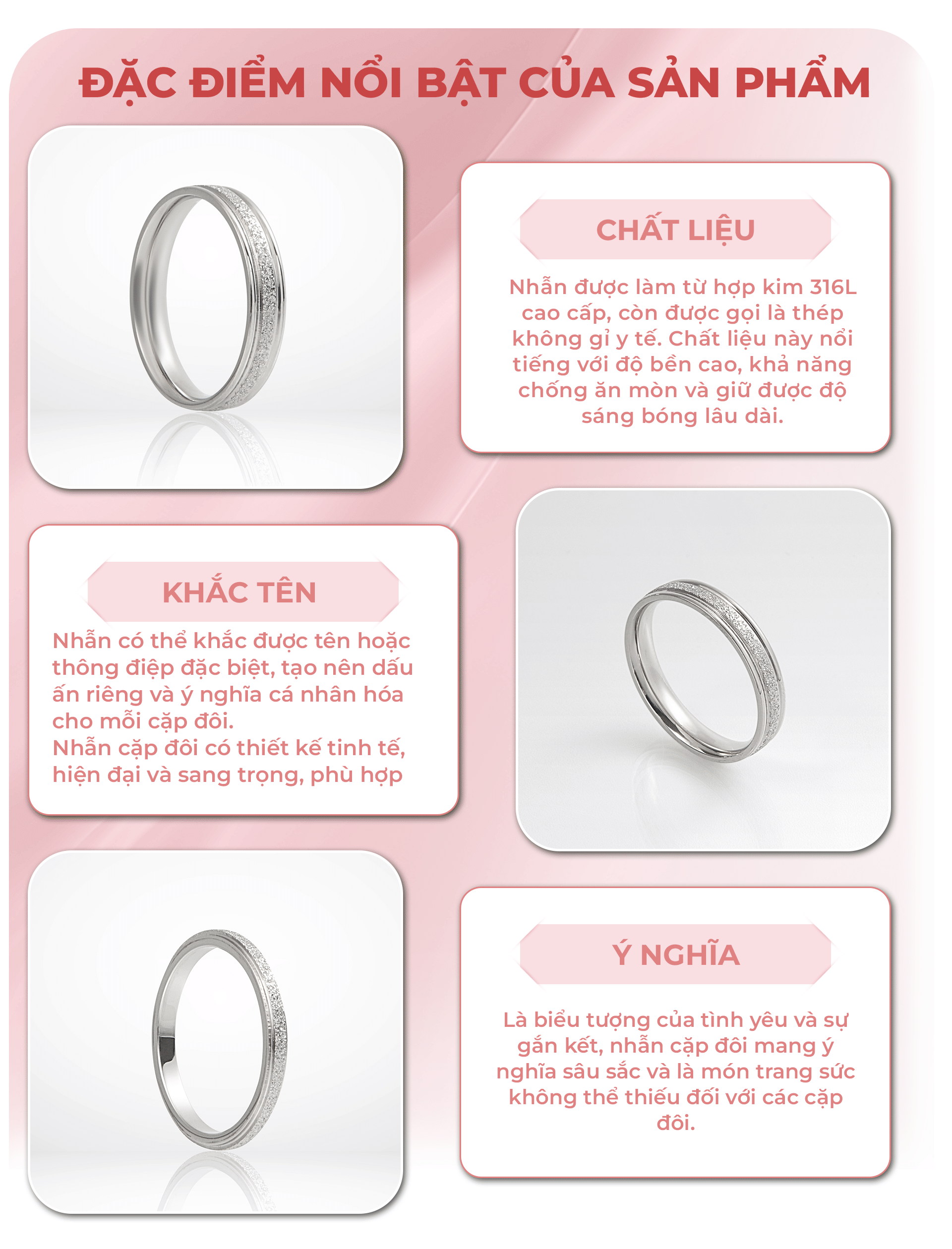 Mô tả Nhẫn cặp đôi CDE Milgrain Silver Ring CDE8003SV & CDE8004SV - 2