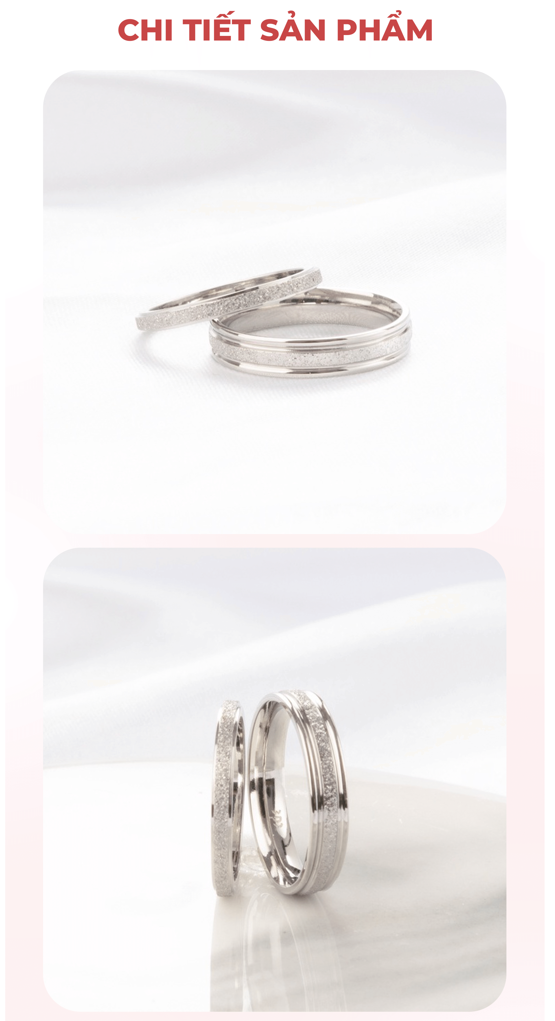 Mô tả Nhẫn cặp đôi CDE Milgrain Silver Ring CDE8003SV & CDE8004SV - 3