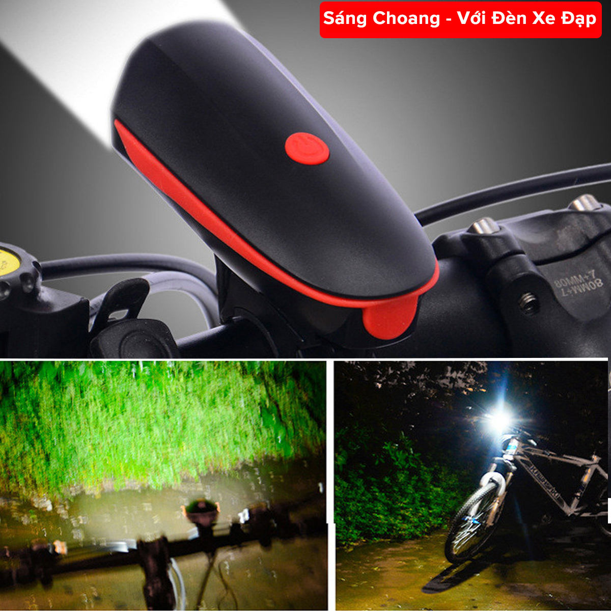 Mô tả Combo Đèn Xe Đạp Thể Thao Siêu Sáng Có Còi Pin Sạc Chống Nước + Đèn Chiếu Hậu Cảnh Báo H02 TẶNG 2 ĐÈN GẮN VAN XE Amalife - 4