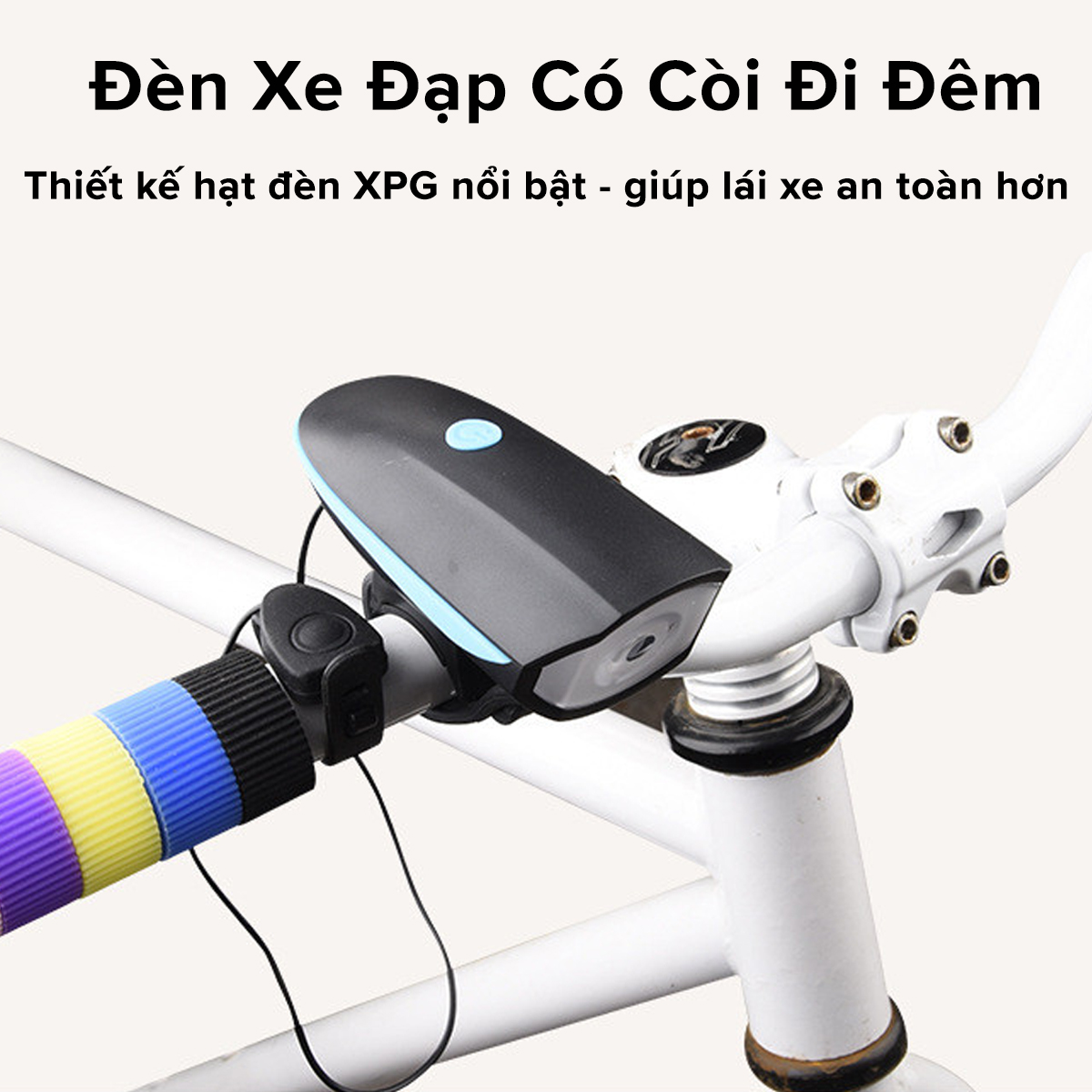 Mô tả Combo Đèn Xe Đạp Thể Thao Siêu Sáng Có Còi Pin Sạc Chống Nước + Đèn Chiếu Hậu Cảnh Báo H02 TẶNG 2 ĐÈN GẮN VAN XE Amalife - 5