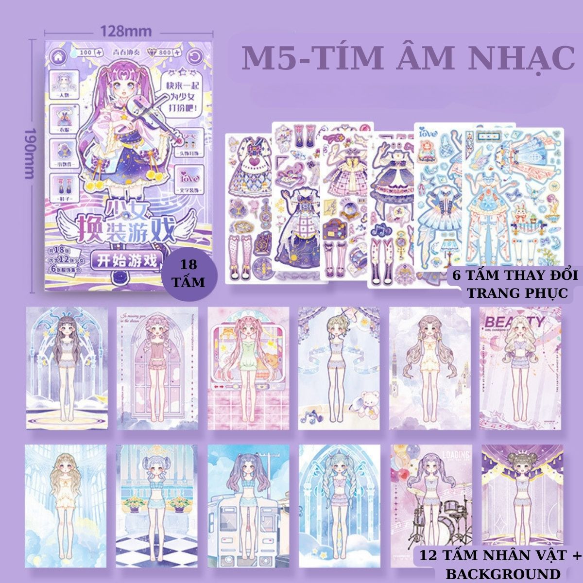 Sticker Công Chúa Thay Đồ Quyển Sổ Hình Dán Trang Trí Cute Timo ST108 ...