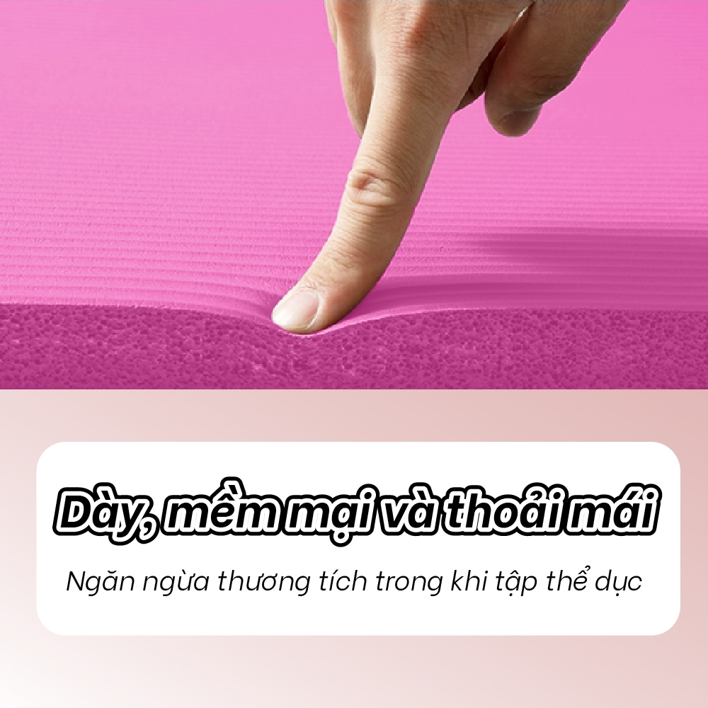 Mô tả BG - Thảm Tập Yoga Chống Trượt  cao su nguyên khối NBR 10MM Cao Cấp chống trơn trượt loại xịn - 7