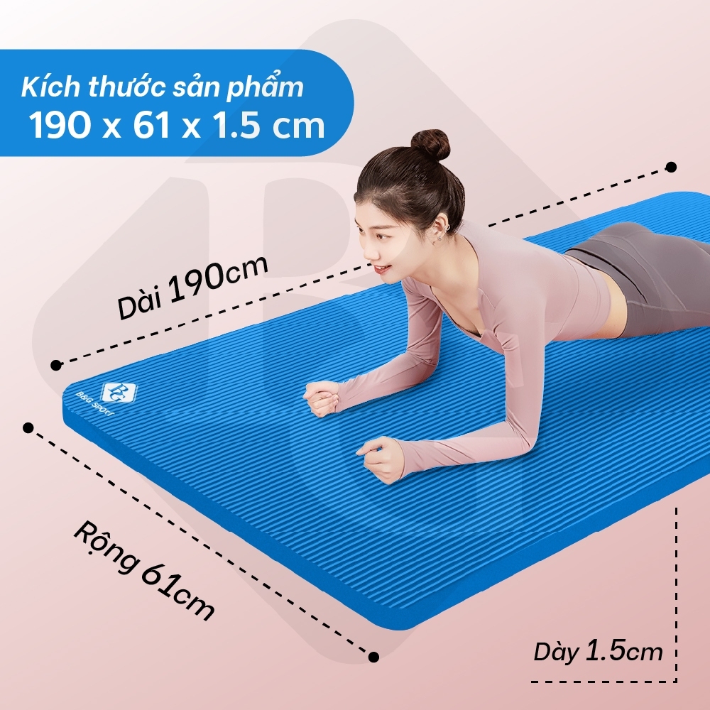 Mô tả BG - Thảm Tập Yoga Chống Trượt  cao su nguyên khối NBR 10MM Cao Cấp chống trơn trượt loại xịn - 9