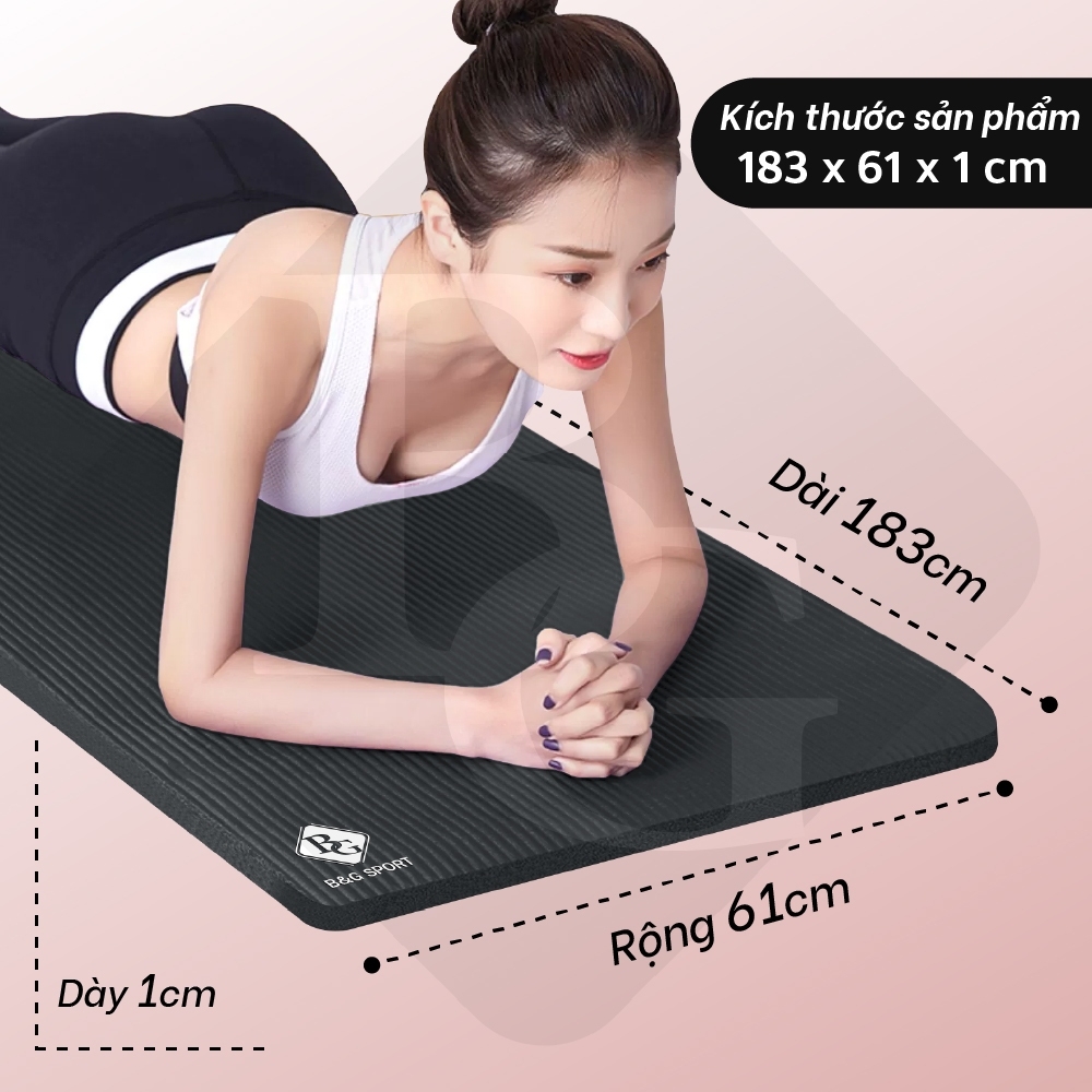 Mô tả BG - Thảm Tập Yoga Chống Trượt  cao su nguyên khối NBR 10MM Cao Cấp chống trơn trượt loại xịn - 3