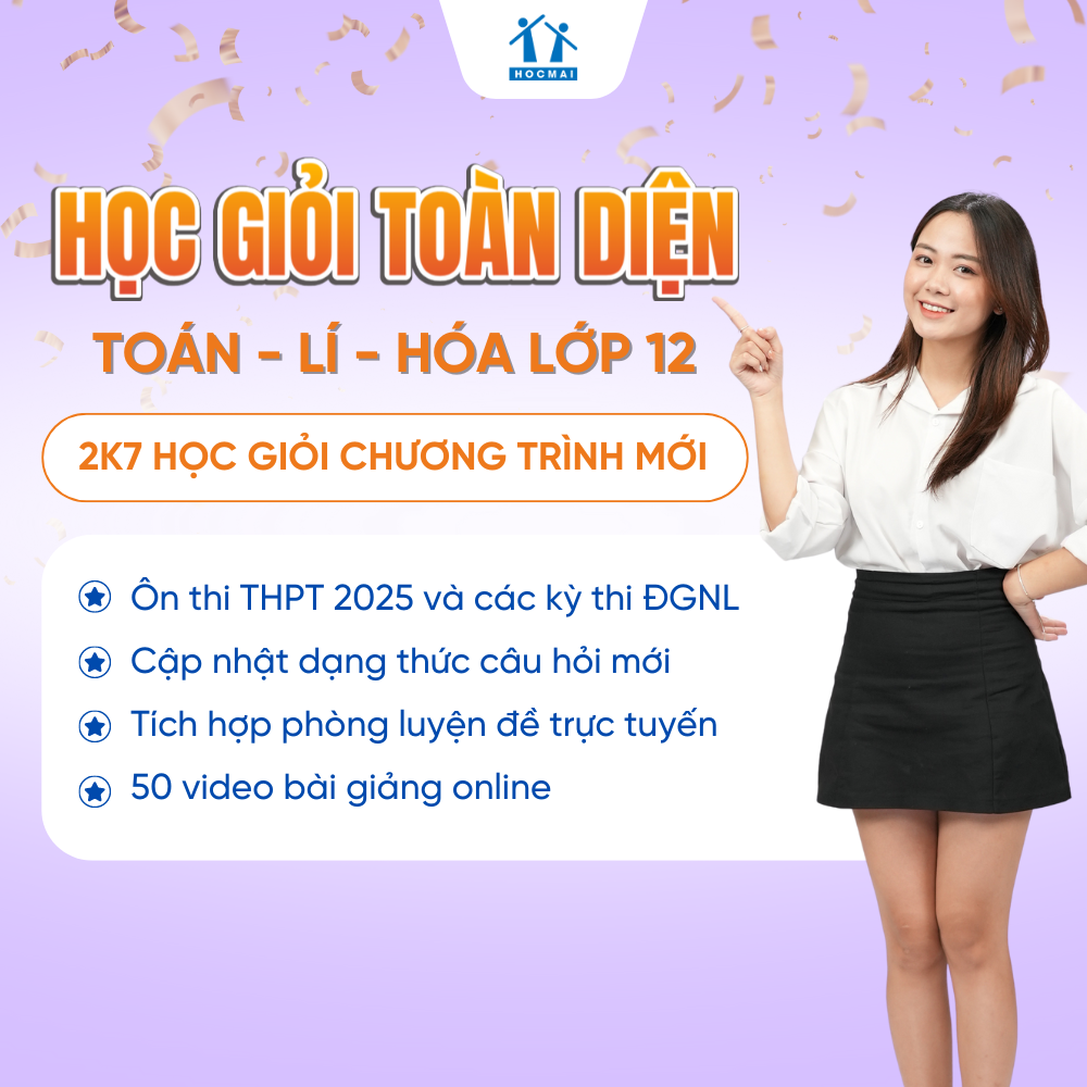 Mô tả Lớp 12 - Tổng hợp bộ sách ôn thi THPT, ĐGNL, ĐGTD - Bí kíp chinh phục Đại học top - Hocmai - 1