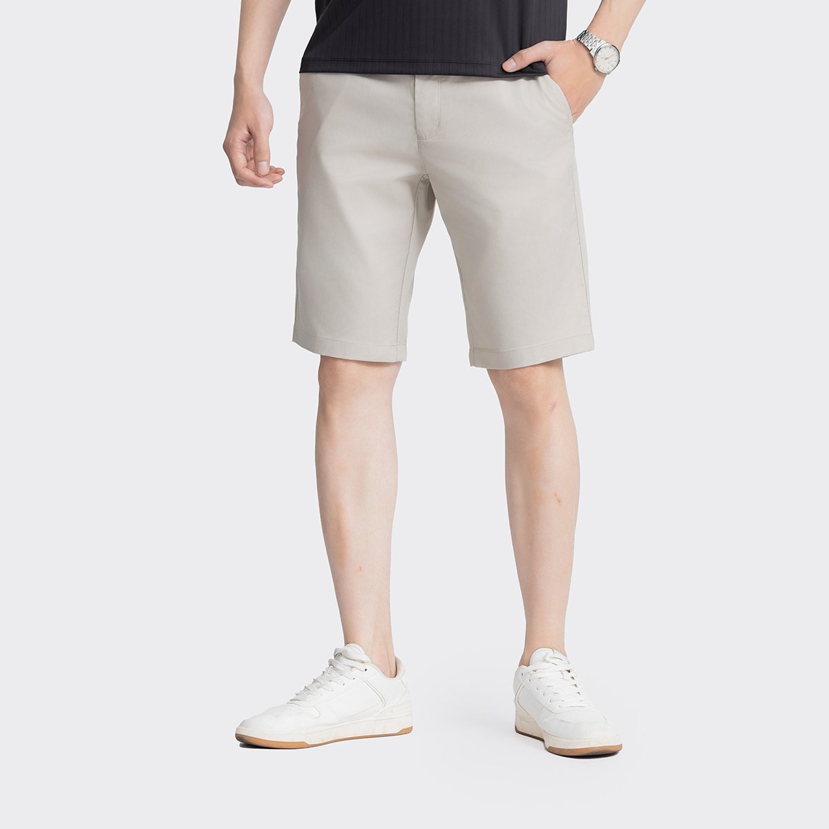 Mô tả Quần Short kaki Nam INSIDEMEN Bamboo Regular Fit thoải mái, khỏe khoắn, trẻ trung - ISO023AZ - 2