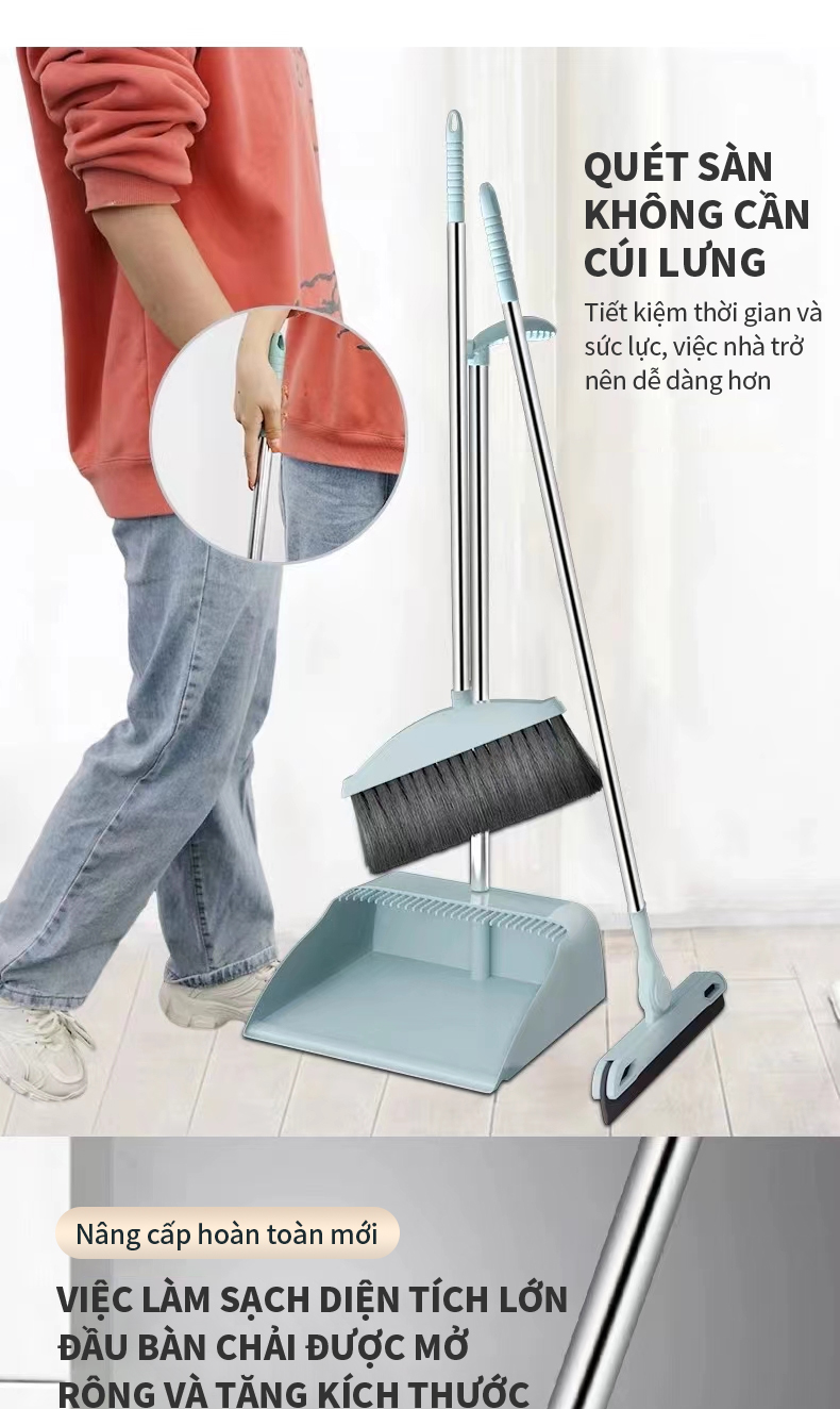 ICON Bộ Chổi Quét Nhà Kèm Hốt Rác Cán Dài | Shopee Việt Nam