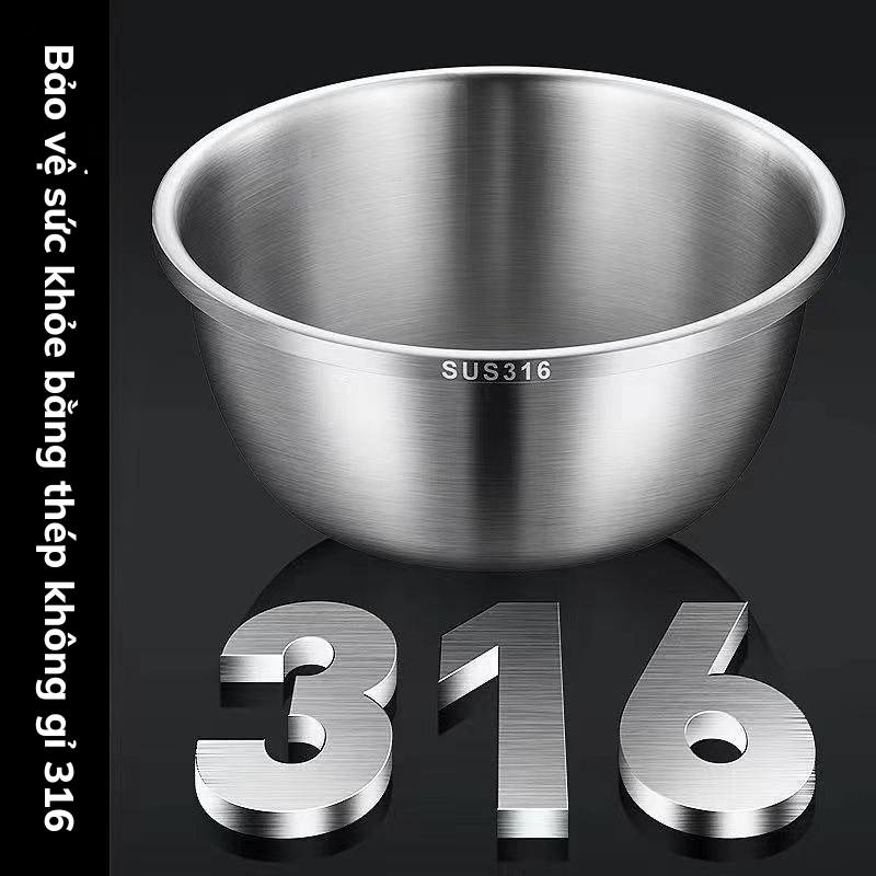 Chậu Thau Inox Kimchi Size lớn 20,22,24cm Trộn Bột, Rửa Rau Củ Trái Cây ...