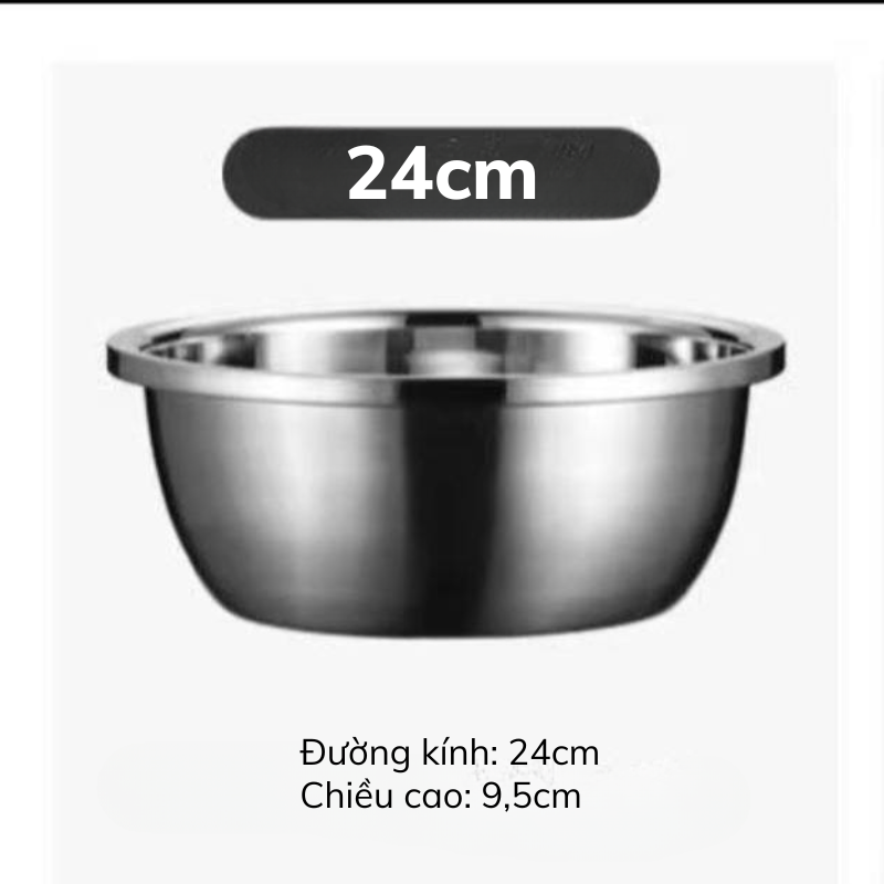 Chậu Thau Inox Kimchi Size lớn 20,22,24cm Trộn Bột, Rửa Rau Củ Trái Cây ...