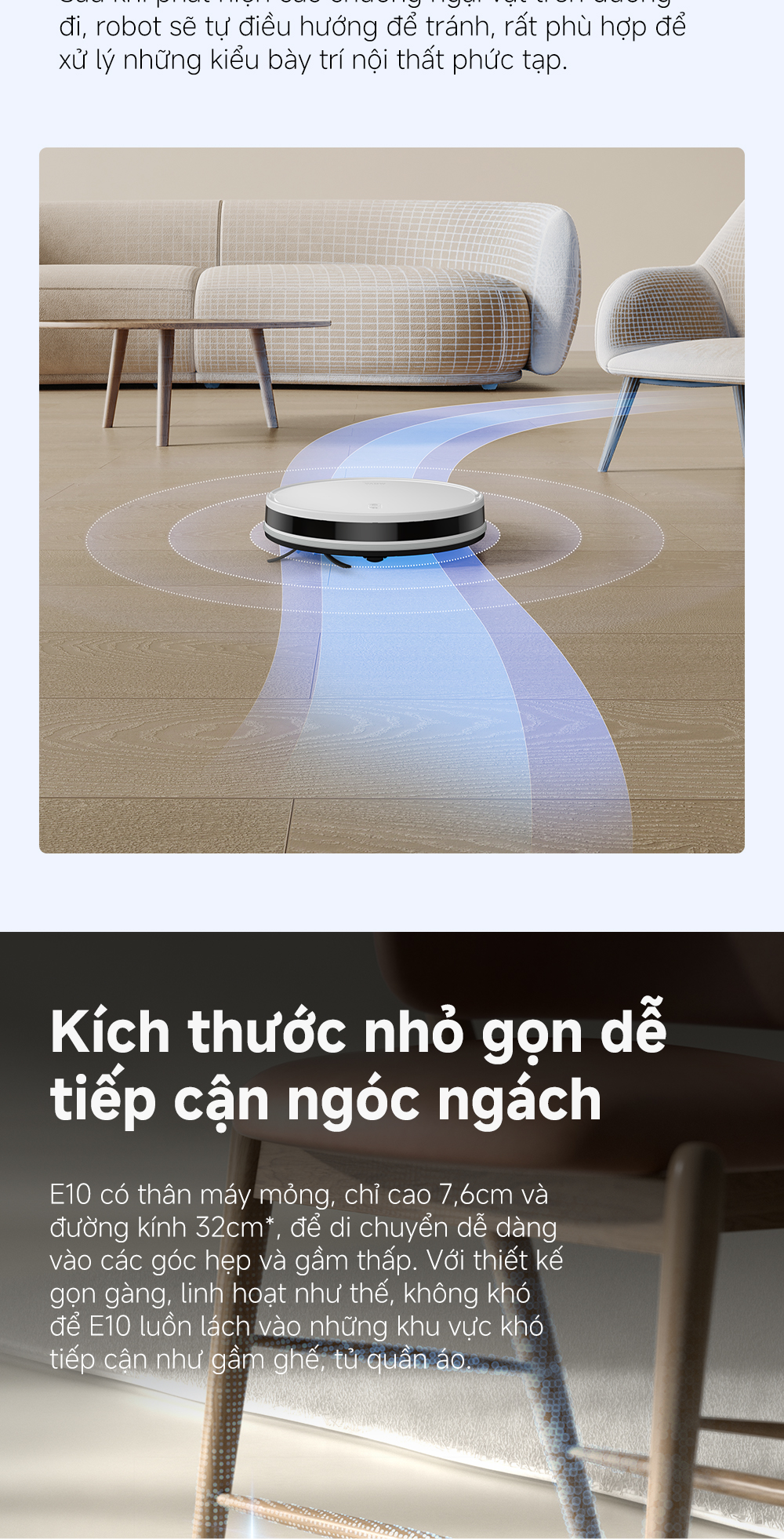 Mô tả Robot hút bụi lau nhà tự làm sạch đa năng Mova E10 | Lực hút 4500Pa - Hàng chính hãng - Bảo hành 12 tháng - 8