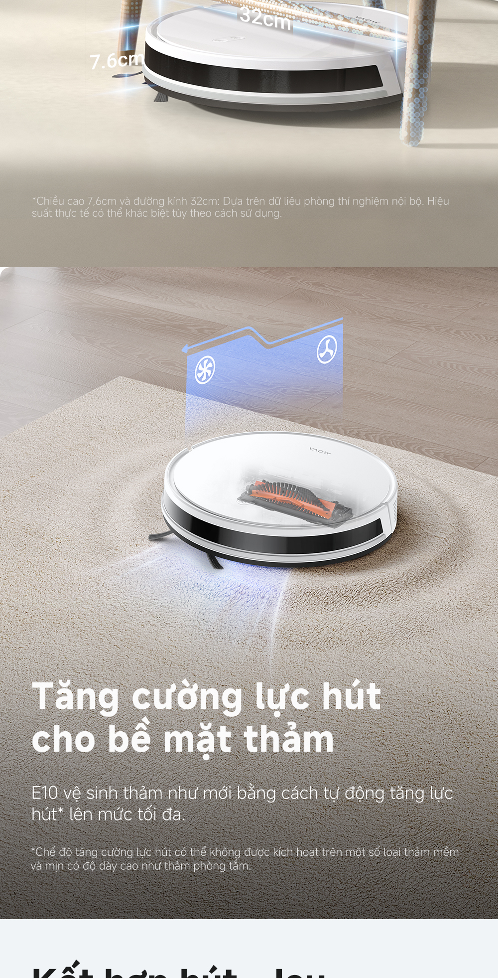Mô tả Robot hút bụi lau nhà tự làm sạch đa năng Mova E10 | Lực hút 4500Pa - Hàng chính hãng - Bảo hành 12 tháng - 9