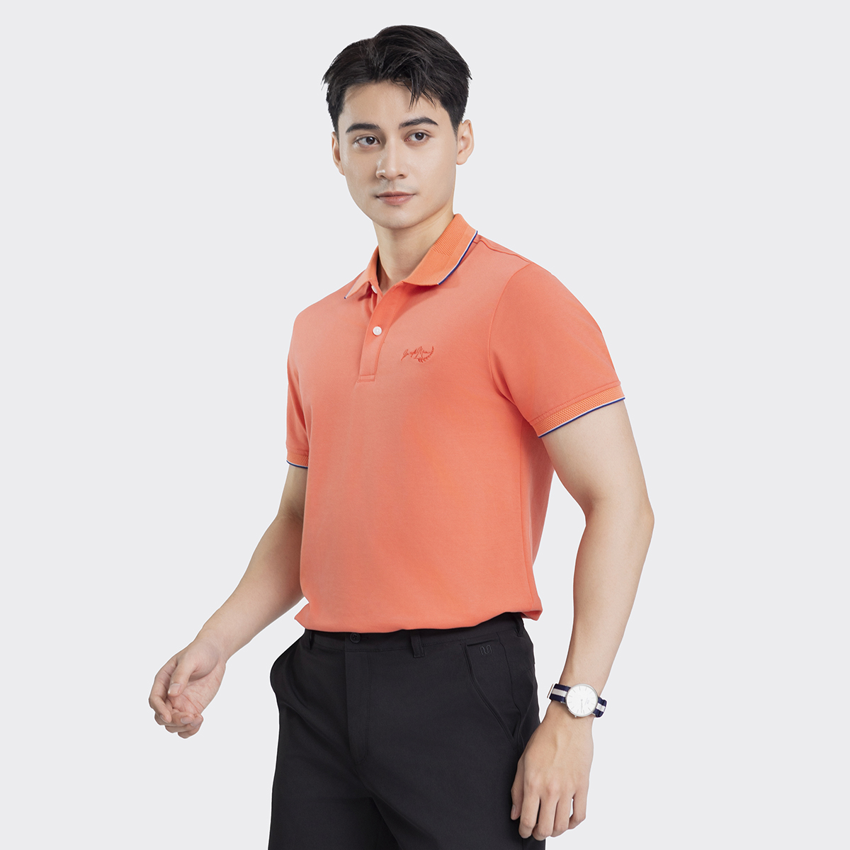 Mô tả Áo Polo Nam Tay Ngắn INSIDEMEN Regular Fit Freezing Polyamide Mát Lạnh Co Giãn Nhiều Màu IPS058AZ - 2