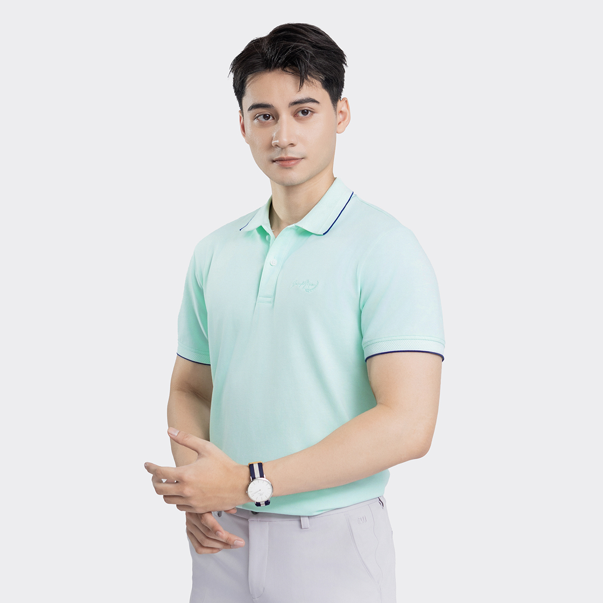 Mô tả Áo Polo Nam Tay Ngắn INSIDEMEN Regular Fit Freezing Polyamide Mát Lạnh Co Giãn Nhiều Màu IPS058AZ - 5
