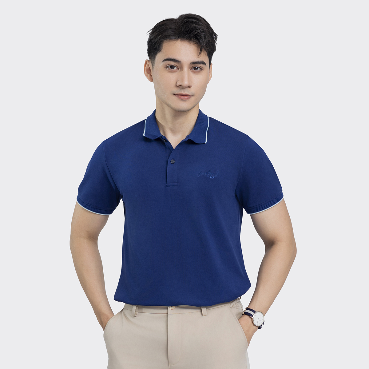 Mô tả Áo Polo Nam Tay Ngắn INSIDEMEN Regular Fit Freezing Polyamide Mát Lạnh Co Giãn Nhiều Màu IPS058AZ - 6