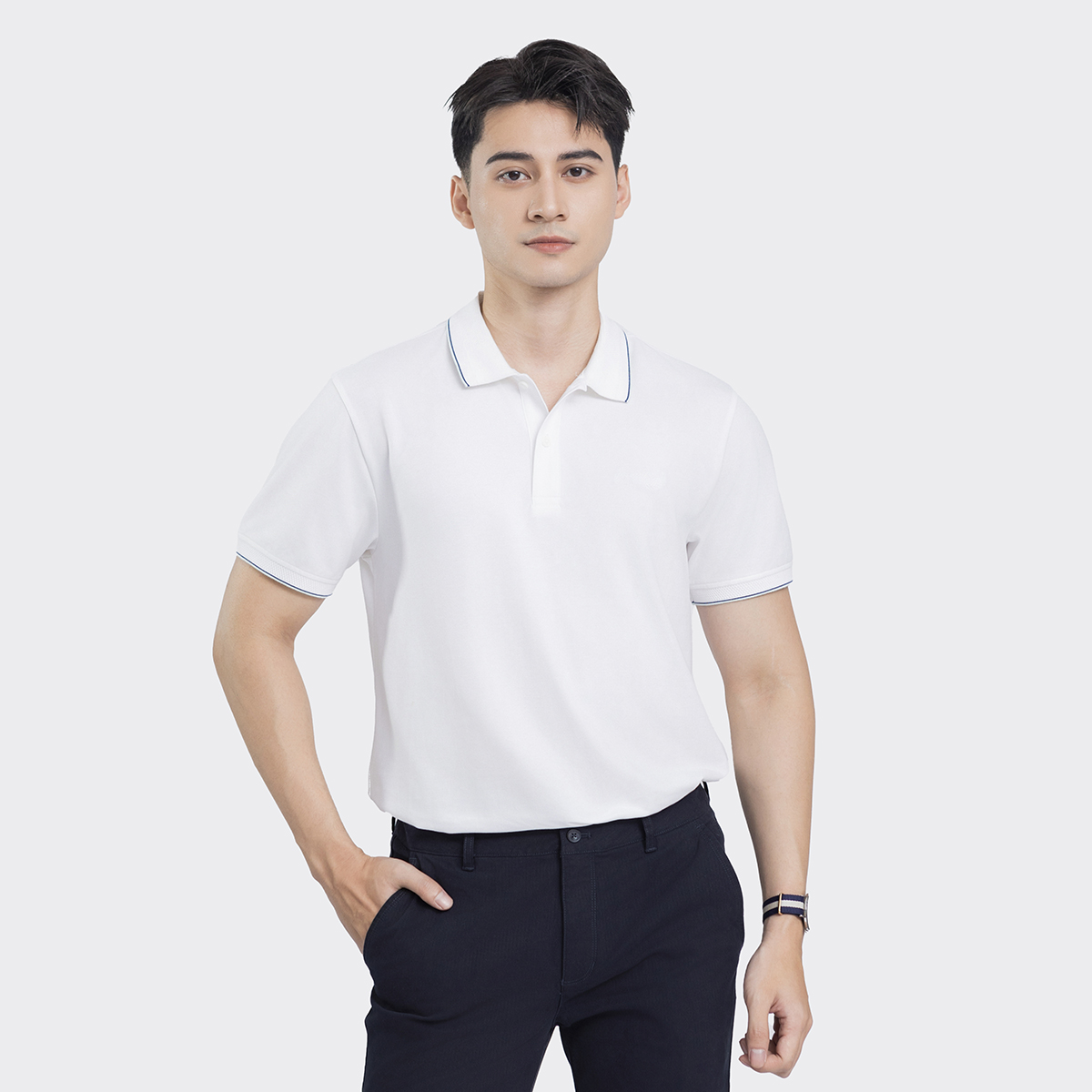 Mô tả Áo Polo Nam Tay Ngắn INSIDEMEN Regular Fit Freezing Polyamide Mát Lạnh Co Giãn Nhiều Màu IPS058AZ - 7