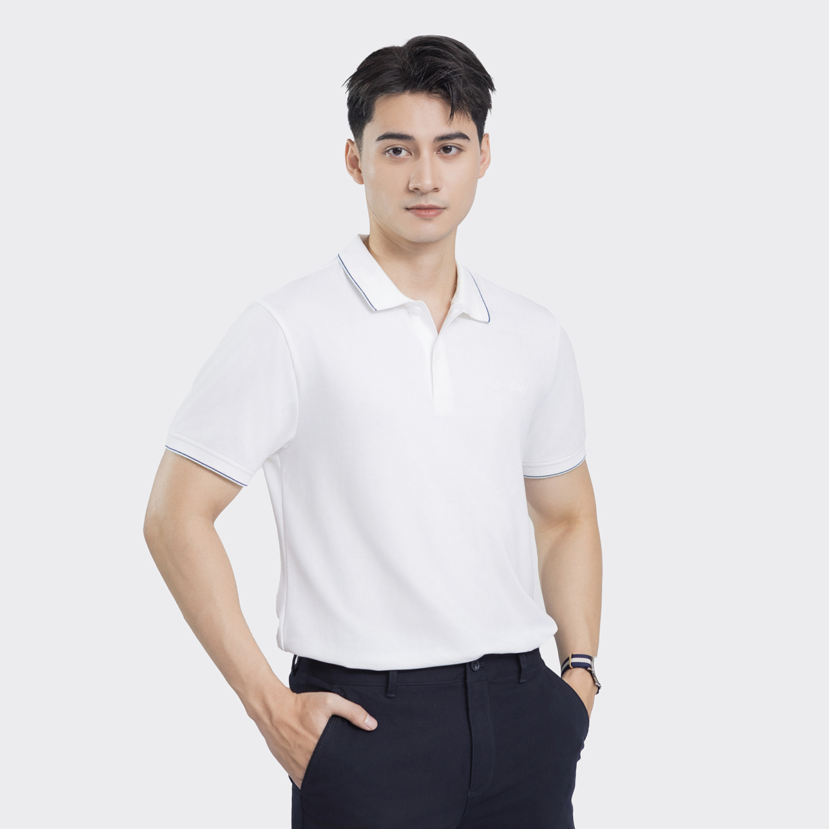 Mô tả Áo Polo Nam Tay Ngắn INSIDEMEN Regular Fit Freezing Polyamide Mát Lạnh Co Giãn Nhiều Màu IPS058AZ - 10