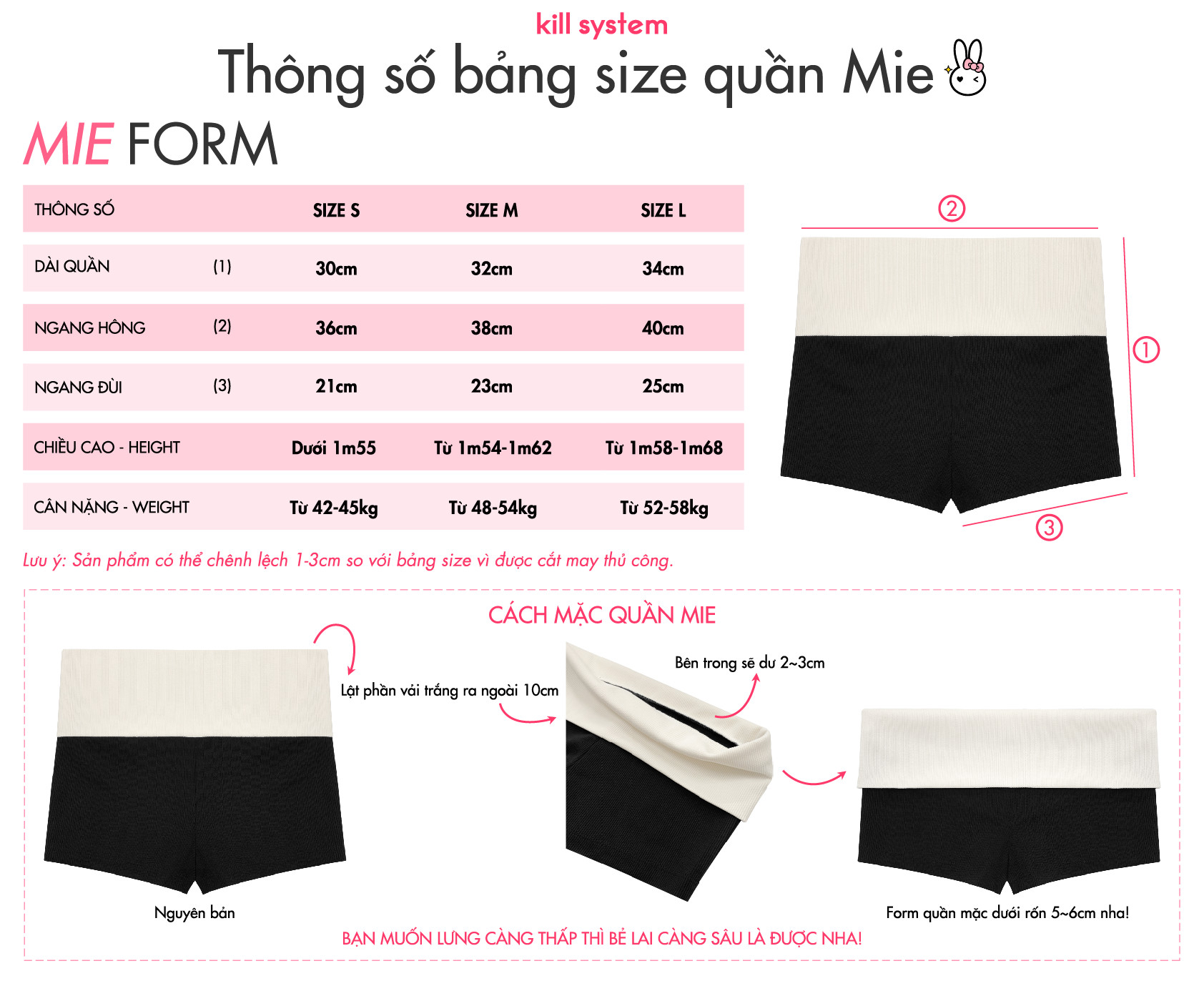 Mô tả Quần Short cạp trễ gập eo tôn dáng EM YÊU ANH và PRETTY - 𝐊𝐈𝐋𝐋 𝐒𝐘𝐒𝐓𝐄𝐌 - 9