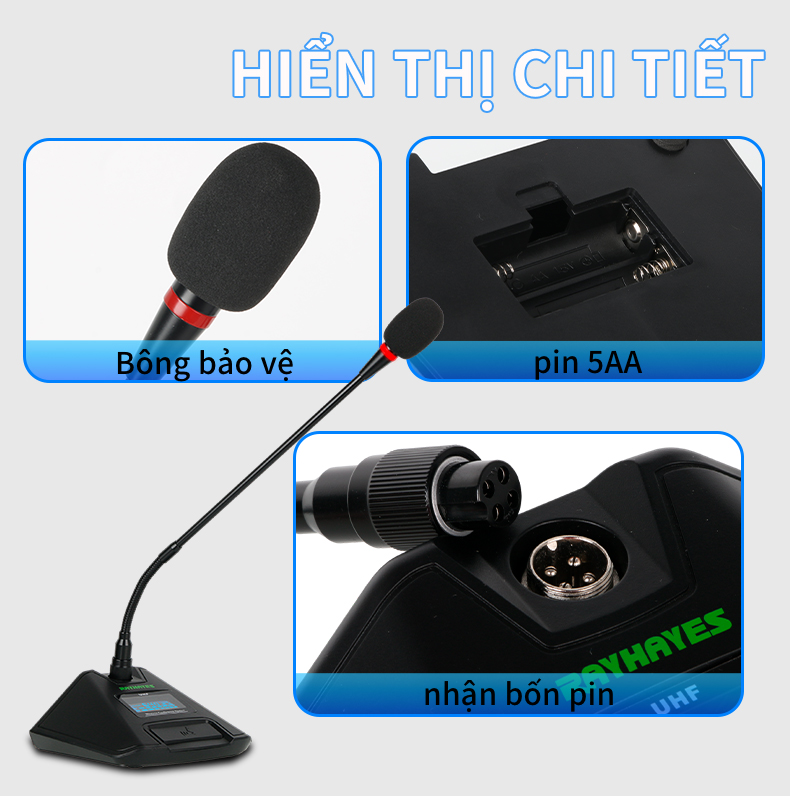 RAYHAYES Micro Không Dây MICRO CỔ NGỖNG ĐỘ NHẠY CAO,micro phát biểu cao ...