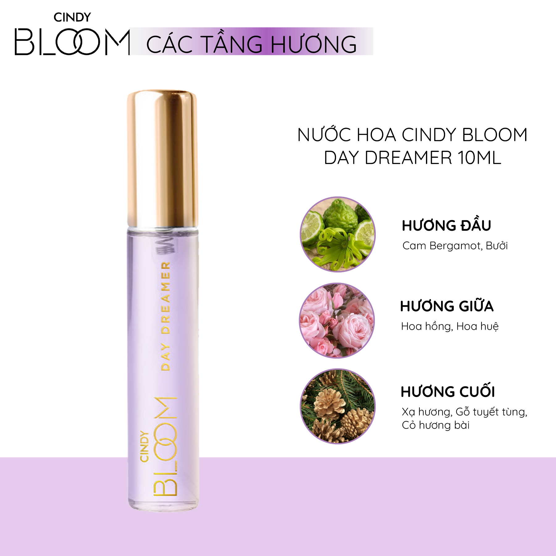 Mô tả Nước hoa nữ Cindy Bloom Day Dreamer Hương Mộng Mơ 10ml - 1