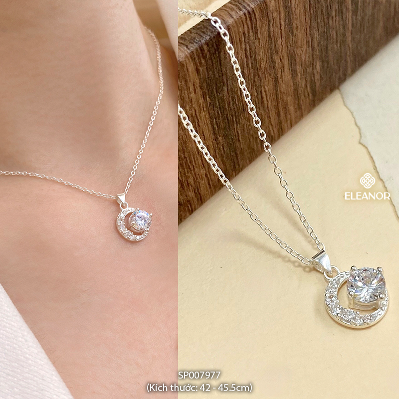 Mô tả Dây chuyền bạc nữ Eleanor Accessories kiểu dáng đính đá bạc 925 phụ kiện trang sức vòng cổ 7969 - 1