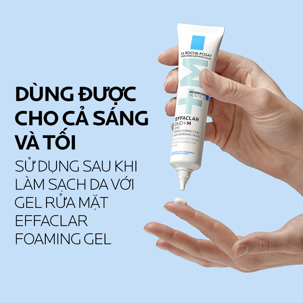La Roche-Posay Effaclar Duo+M là kem dưỡng hỗ trợ giảm mụn, mờ thâm, kiểm soát dầu nhờn và cải thiện bề mặt da. Sản phẩm phù hợp với da dầu, da hỗn hợp và da dễ nổi mụn, giúp làn da thông thoáng và đều màu hơn.