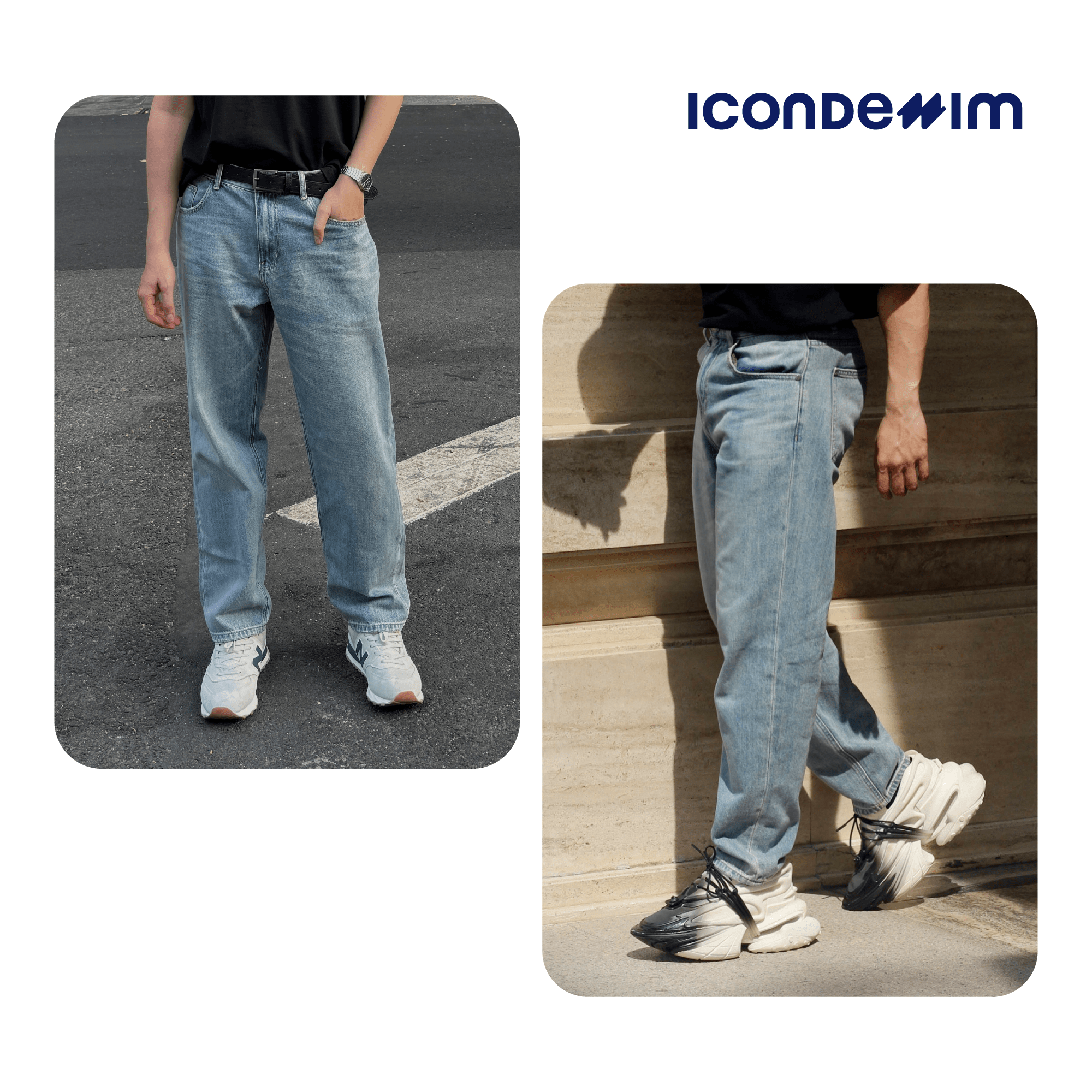 Mô tả Quần jeans nam ICONDENIM, quần bò ống đứng, dáng suông, công nghệ Lightweight siêu nhẹ, chống nhăn tốt ICON105 - 2