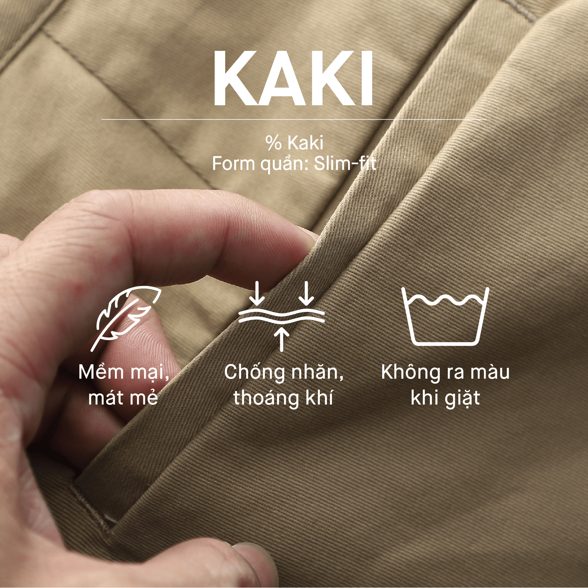 Mô tả Quần Kaki Nam ICONDENIM Slimfit Assemble QKID0025 - 6