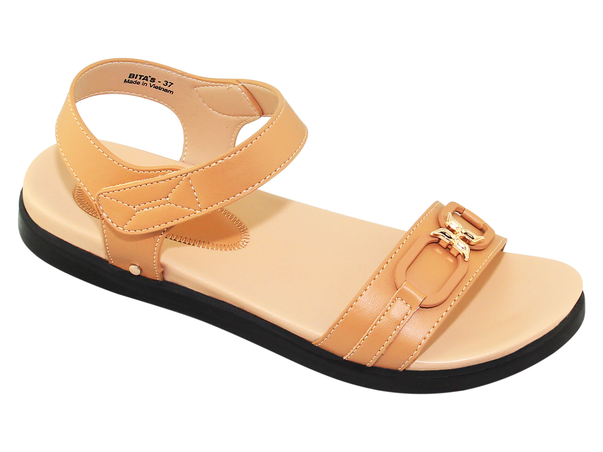 Mô tả Sandal đế bằng nữ Bita's SYN.290 (Beige + Đen + Trắng) - 1