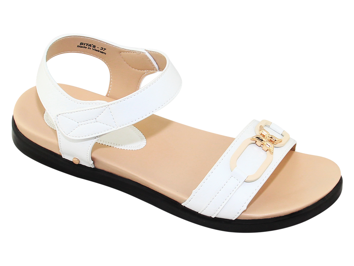 Mô tả Sandal đế bằng nữ Bita's SYN.290 (Beige + Đen + Trắng) - 3