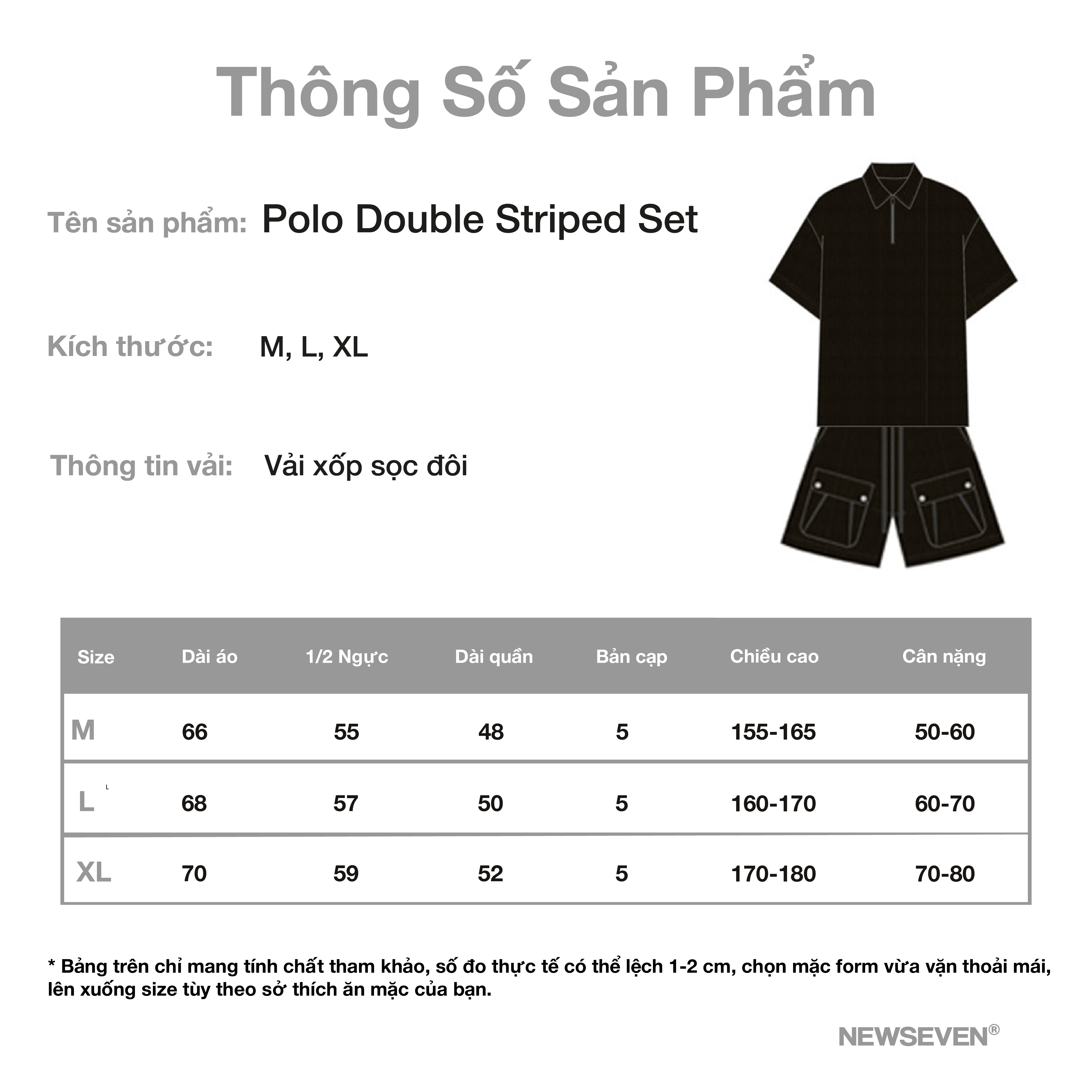 Mô tả Set Polo NEWSEVEN Double Striped SET.340 - 1