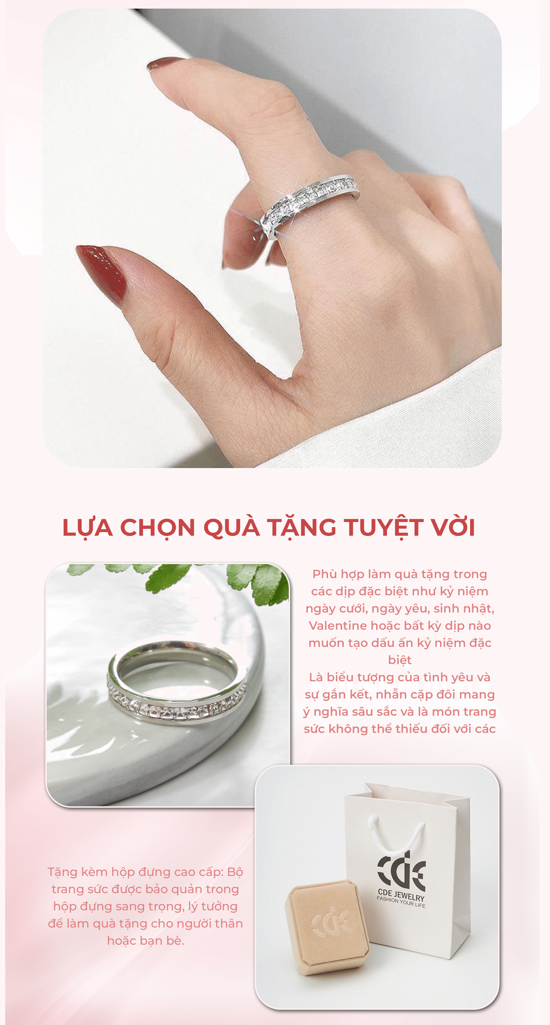 Mô tả Nhẫn nam nữ CDE Eternity Ring Silver CDE8022SV - Nhẫn nam nữ Lamy - 4