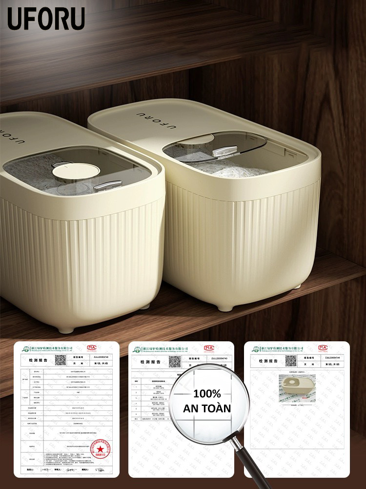 Thùng đựng gạo nhà bếp thông minh chống ẩm mốc uforu nhiều kích cỡ 5kg 10kg 15kg - UF309