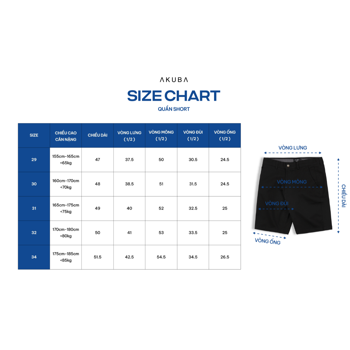 Mô tả Quần Short Kaki Basic AKUBA Vải Kaki Lưng Chun cạp khuy trẻ trung | 01HE0926 - 5