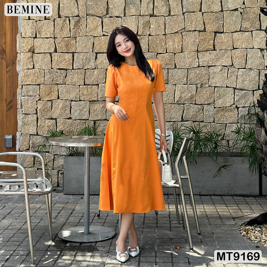 Mô tả Đầm thiết kế cổ tròn dáng xòe dài BEMINE MT9169 - 3