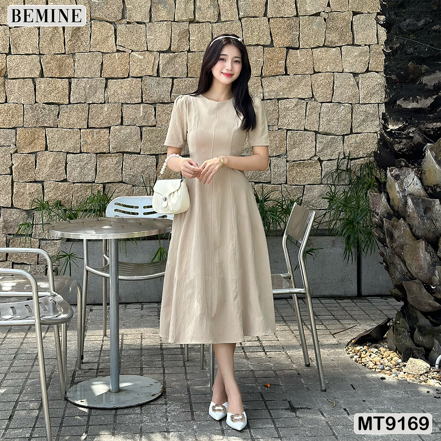 Mô tả Đầm thiết kế cổ tròn dáng xòe dài BEMINE MT9169 - 4