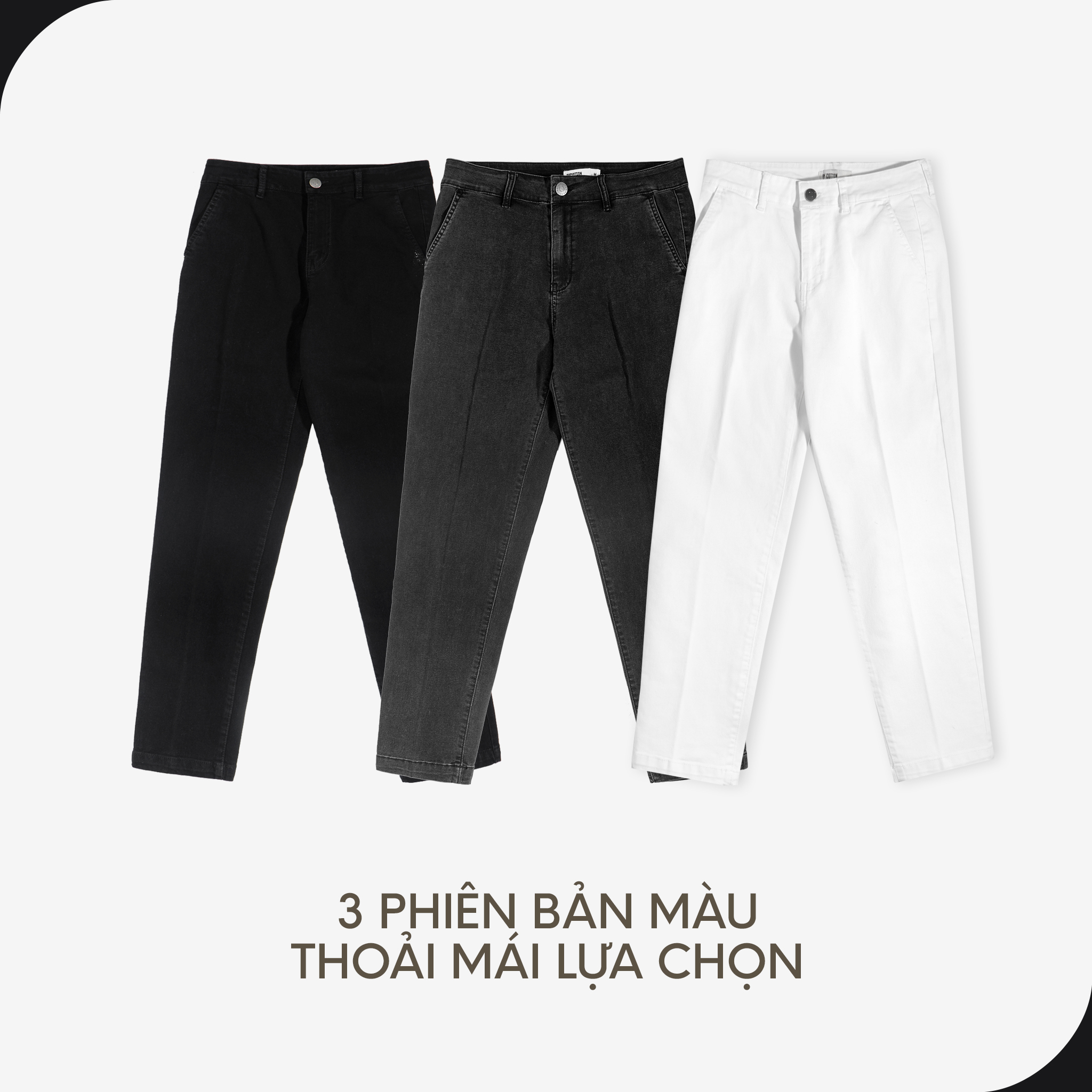 Mô tả Quần Jeans Dài Nam Cao Cấp Form Quần Trousers 01 Thoải Mái 3 Màu  BY COTTON - 4