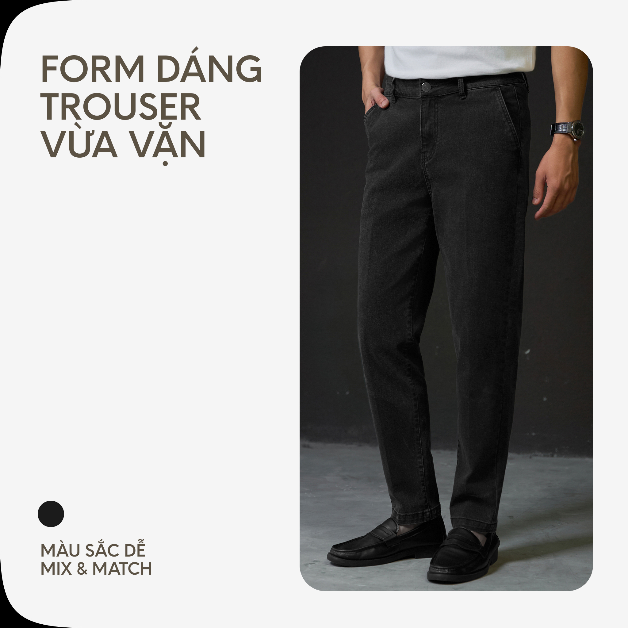 Mô tả Quần Jeans Dài Nam Cao Cấp Form Quần Trousers 01 Thoải Mái 3 Màu  BY COTTON - 3