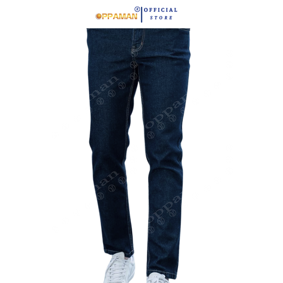 Mô tả Quần jean nam quần bò nam quần rin nam cao cấp trơn dày màu xanh quần jean nam co giãn OJ1 OPPAMAN - 5