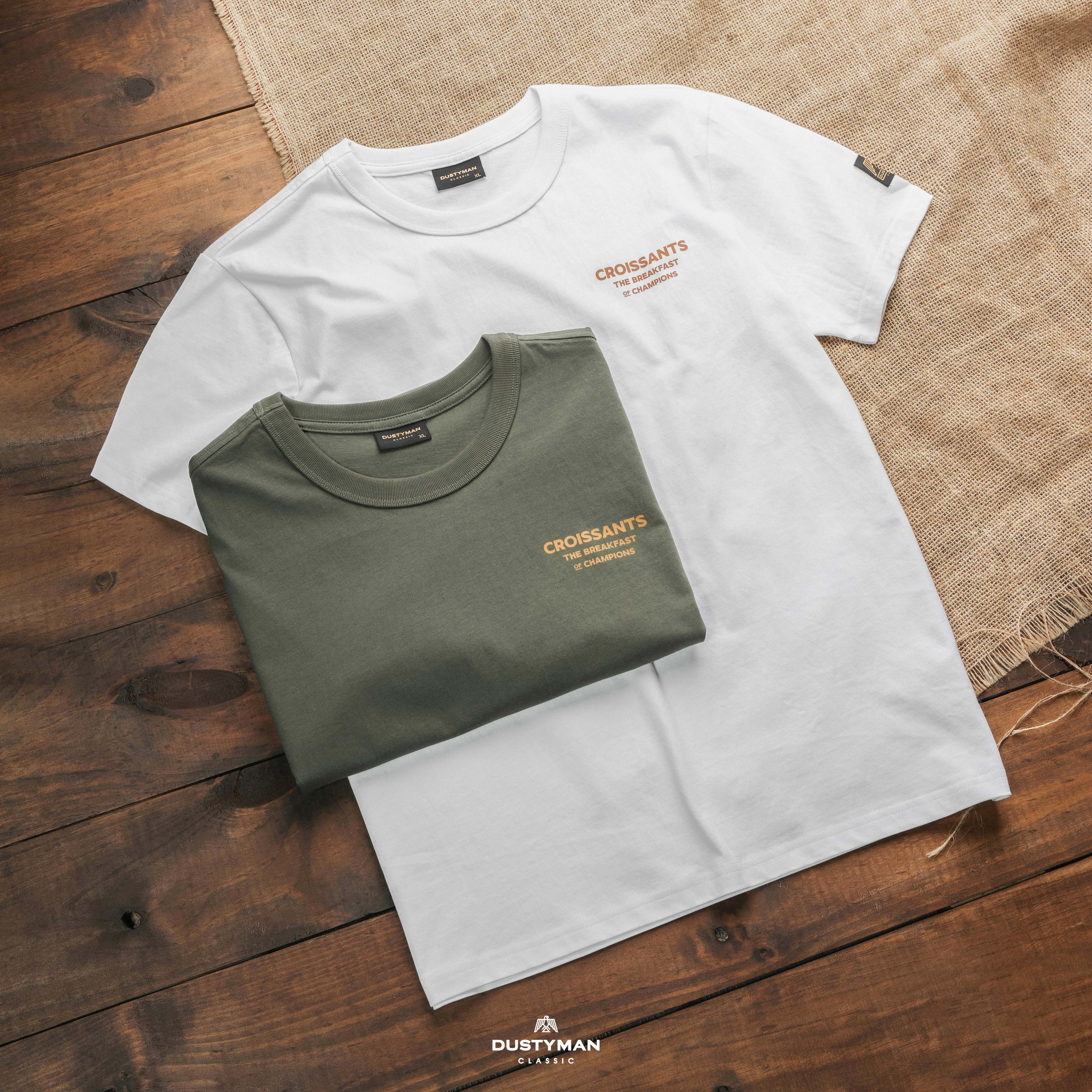 Mô tả Áo Thun Nam In Hình CROISSANTS Cổ Điển DUSTYMAN - Vải 100% Cotton - Form Regular Fit - 1