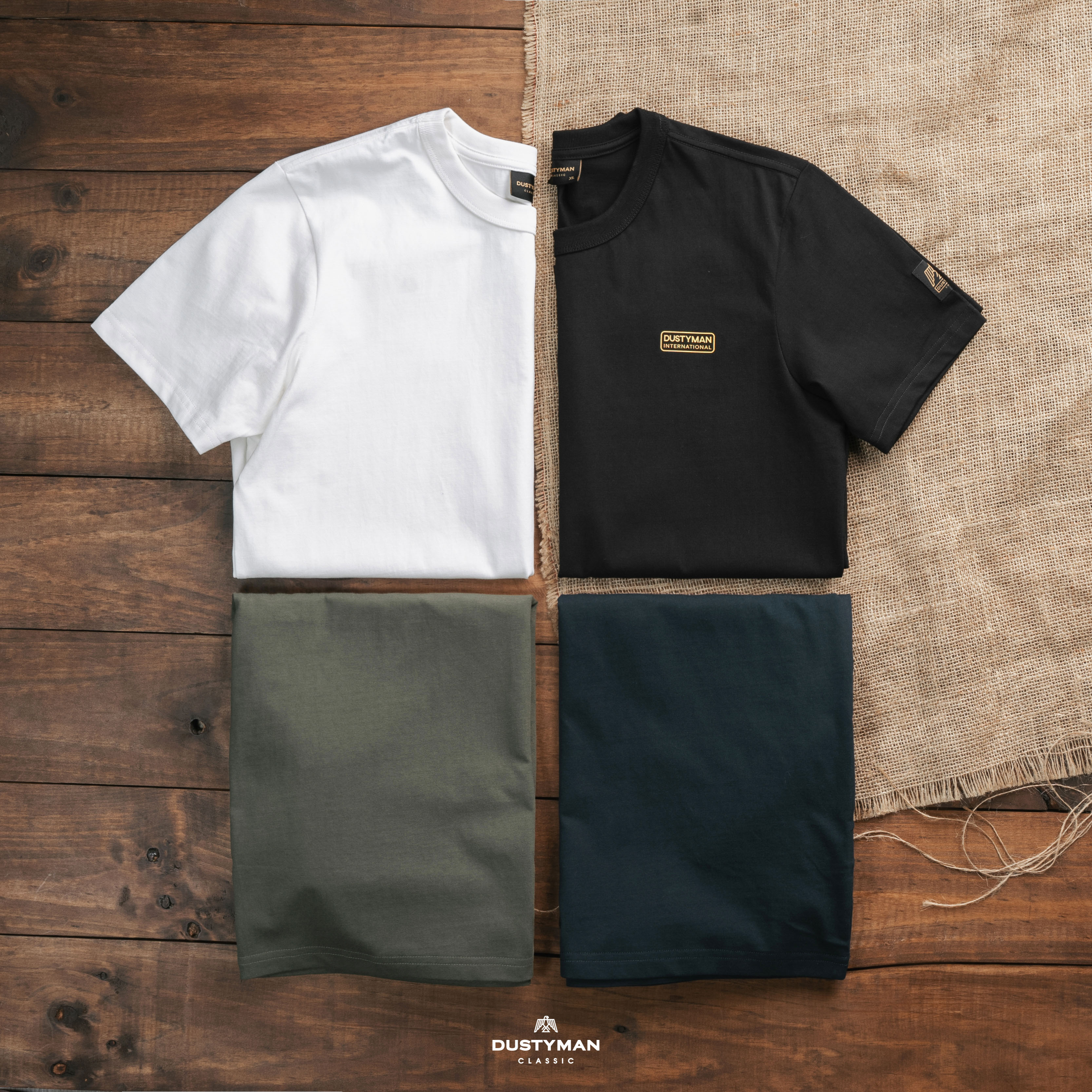 Mô tả Áo Thun Nam In Hình Cổ Điển DUSTYMAN - Vải 100% Cotton - Form Regular Fit - Mine - 1