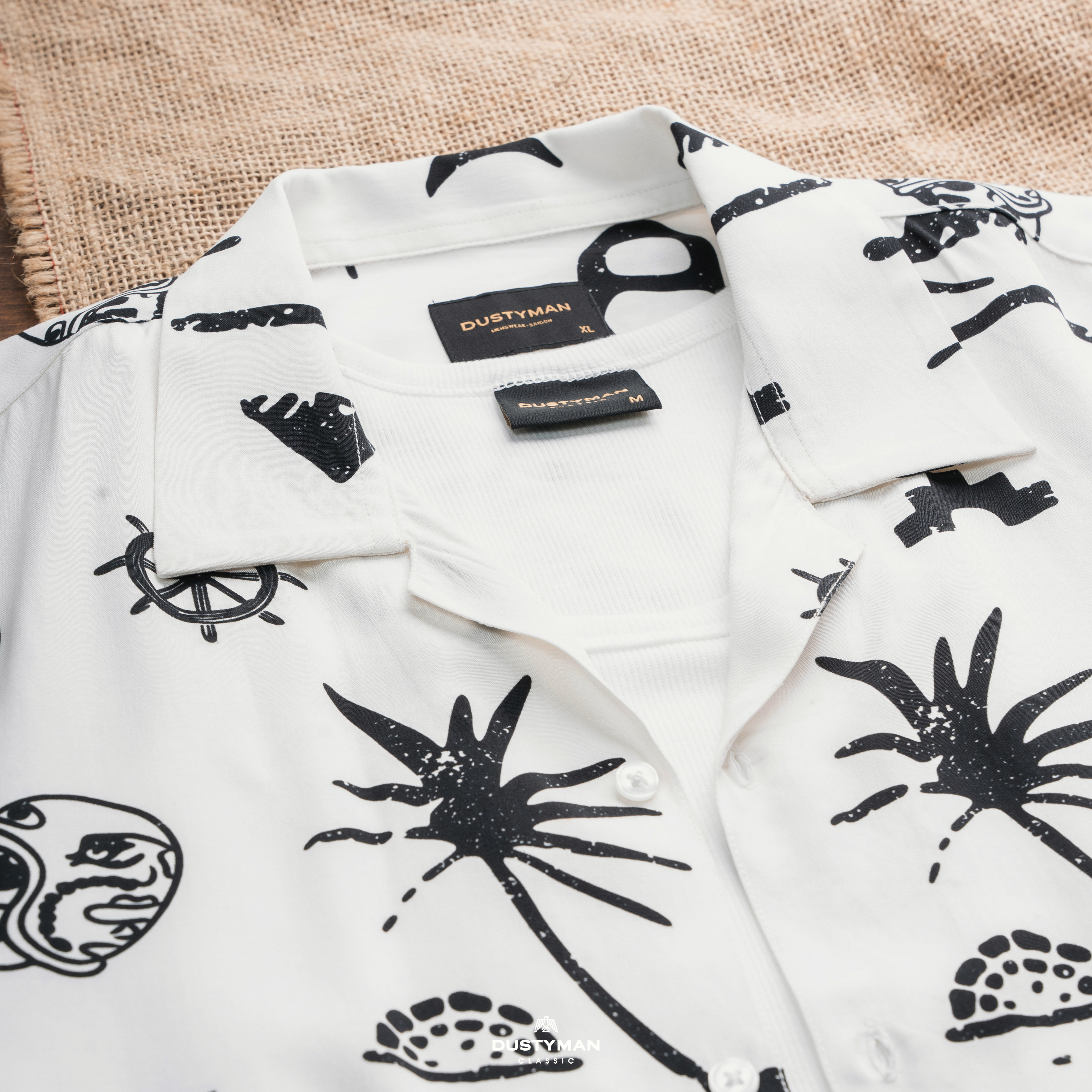 Mô tả Áo Sơ Mi Cuban Coconut Thoáng Mát DUSTYMAN - Vải Lụa Hàn - Form Relaxed Fit - 1