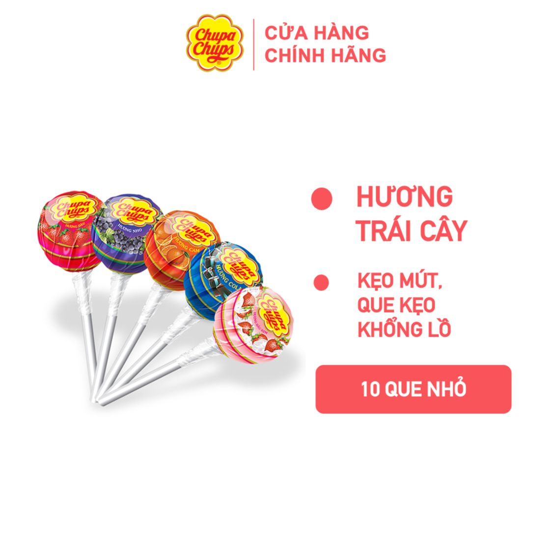 Mô tả Que kẹo mút khổng lồ Chupa Chups hương trái cây hỗn hợp (bên trong 10 que kẹo mút nhỏ) - 1