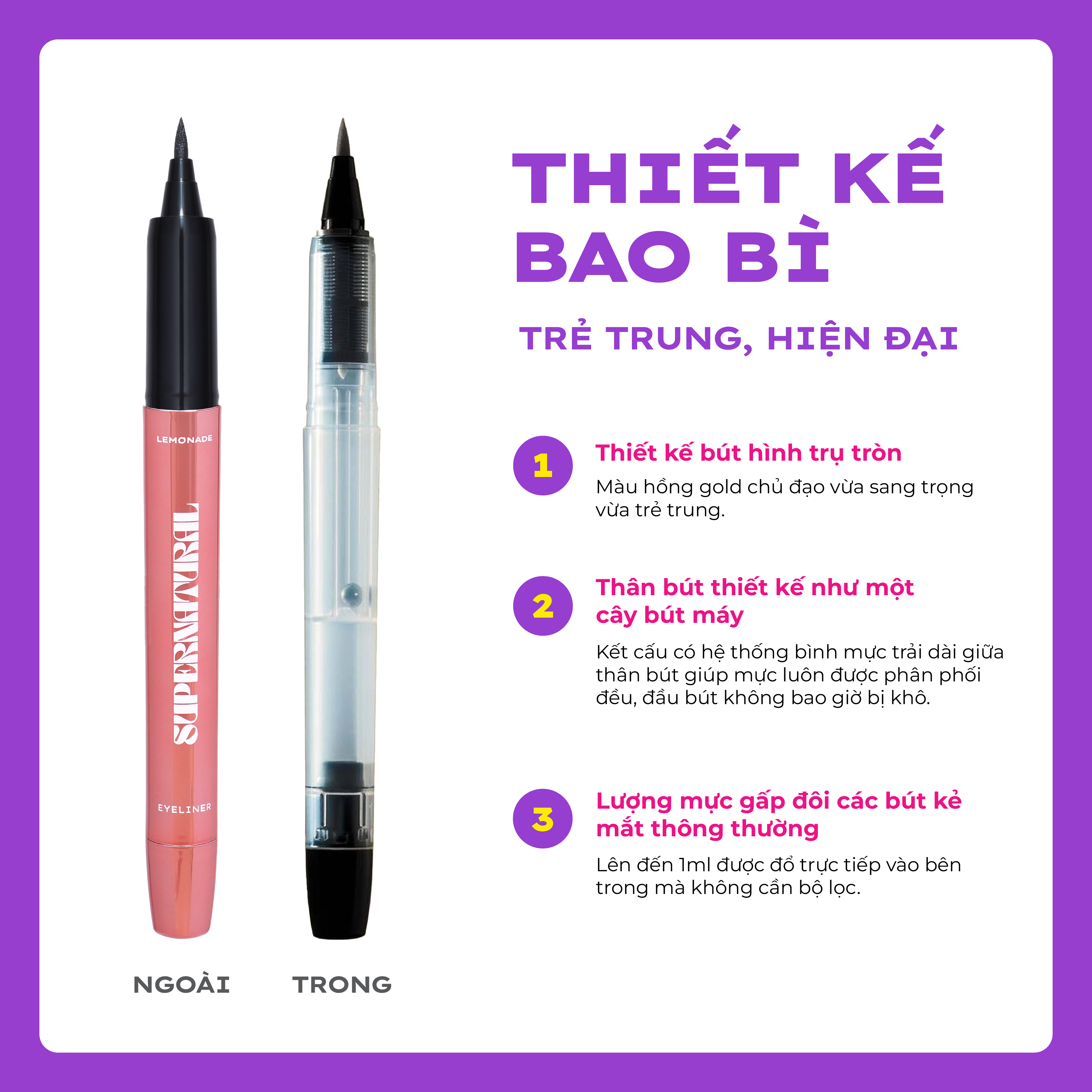 Mô tả Bút kẻ mắt LEMONADE Eyeliner SuperNatural 1g - 2
