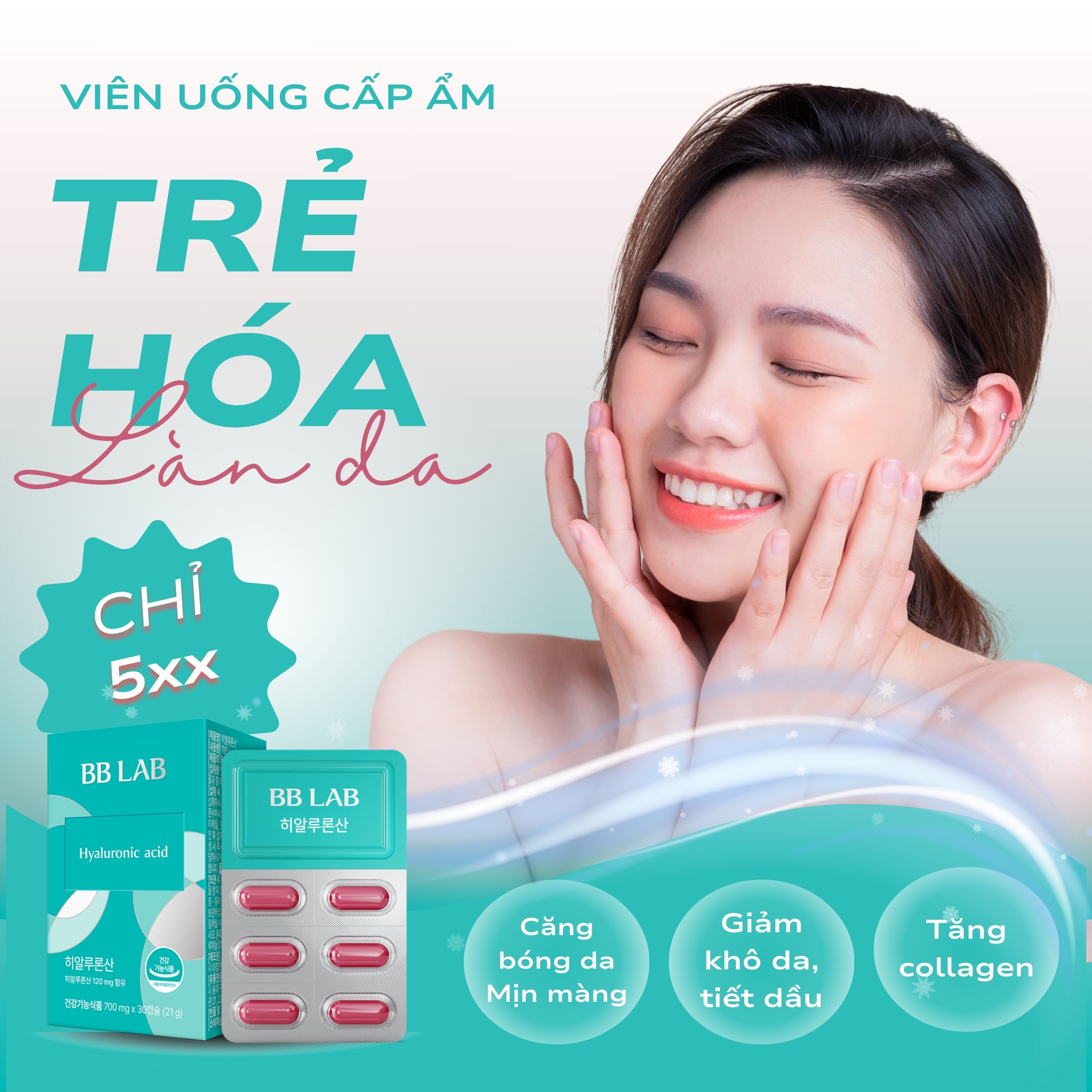 Viên uống cấp ẩm BB LAB Hyaluronic Acid
