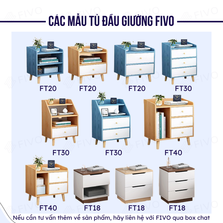 Mô tả Kệ Tủ Đầu Giường Gỗ Mini Nhiều Ngăn Đẹp Hiện Đại FIVO Phong Cách Châu Âu Sang Trọng, Phù Hợp Cho Mọi Kiểu Phòng - 10