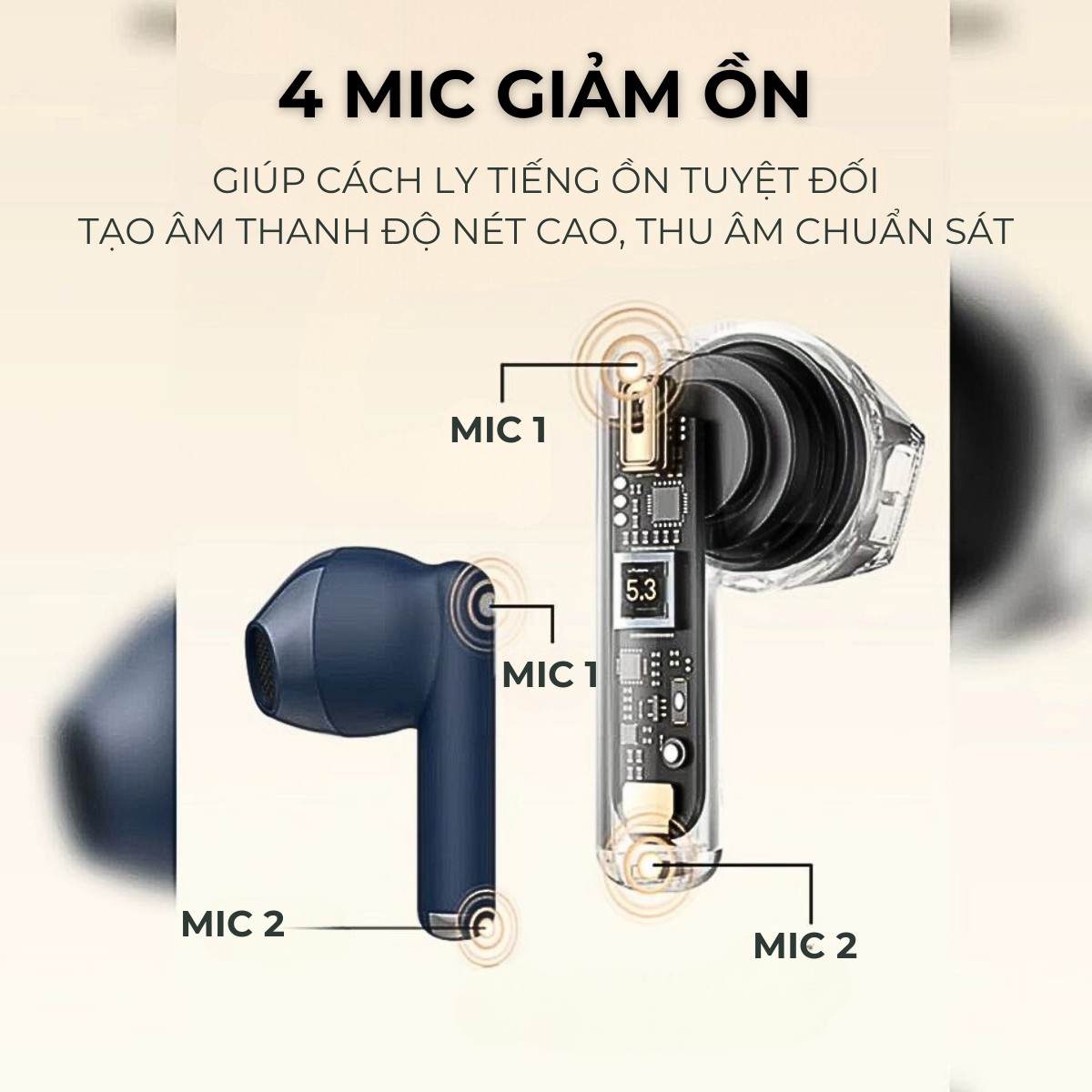 Mô tả Tai Nghe Không Dây Bluetooth 5.3 VIVAN Infinity GT2 Chống Nước IPX4 Playtime Đến 40H - 2