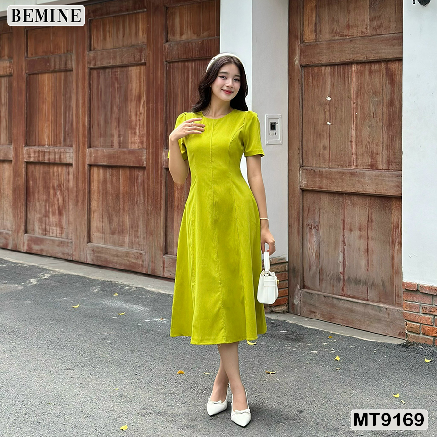 Mô tả Đầm thiết kế cổ tròn dáng xòe dài BEMINE MT9169 - 2